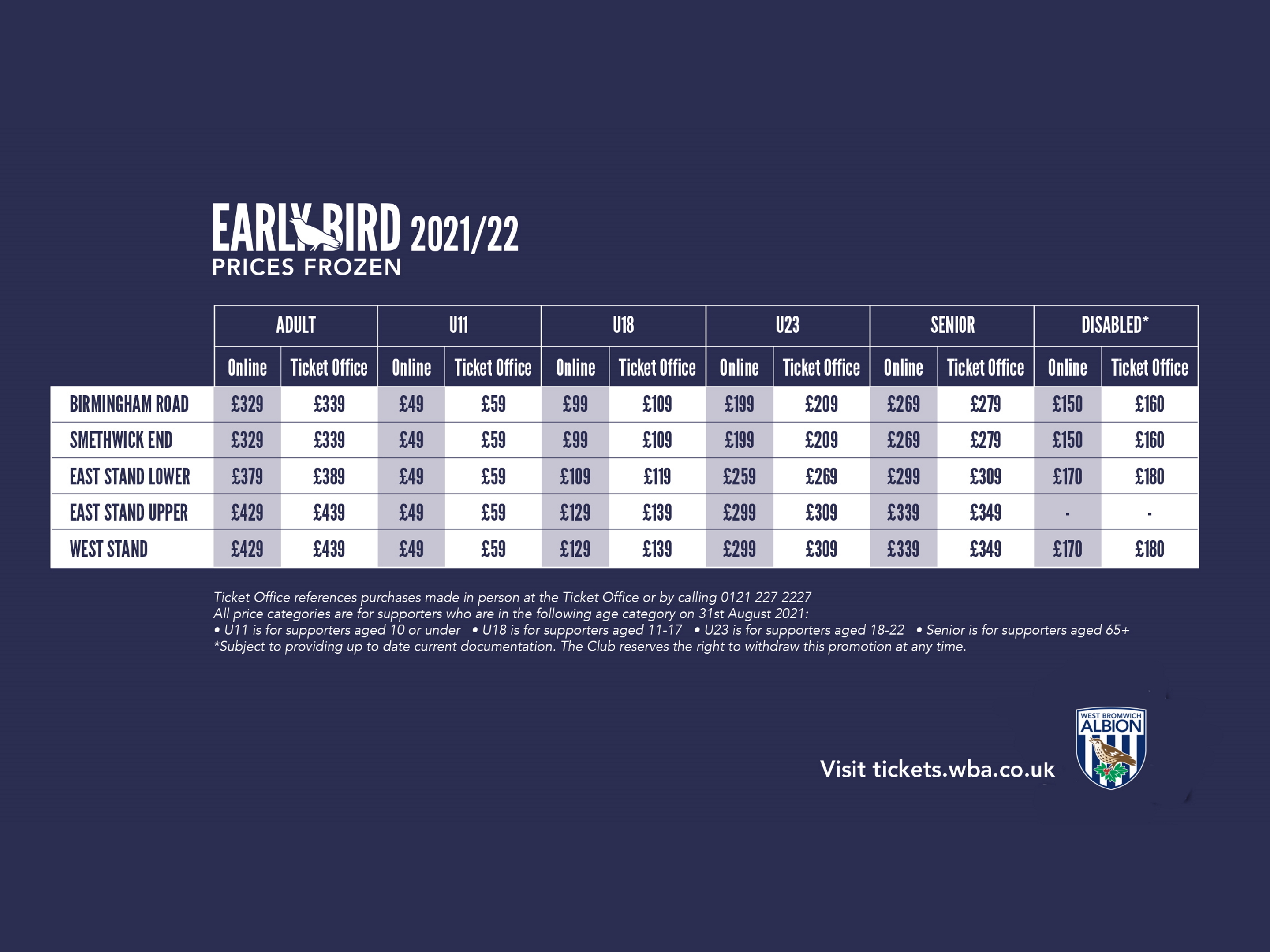 2020/21 Season Tickets on sale now