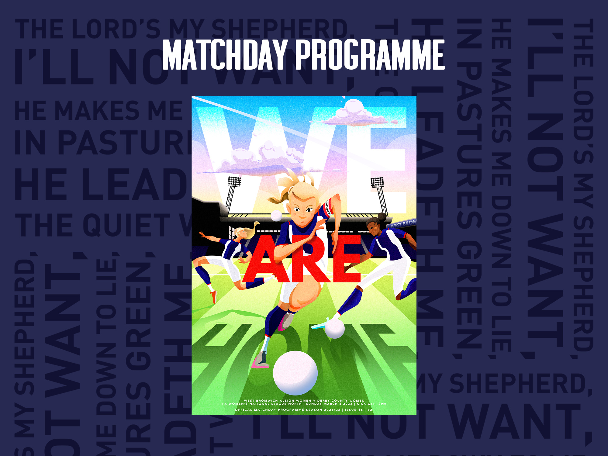 The programme cover for Albion Women's first ever Hawthorns game