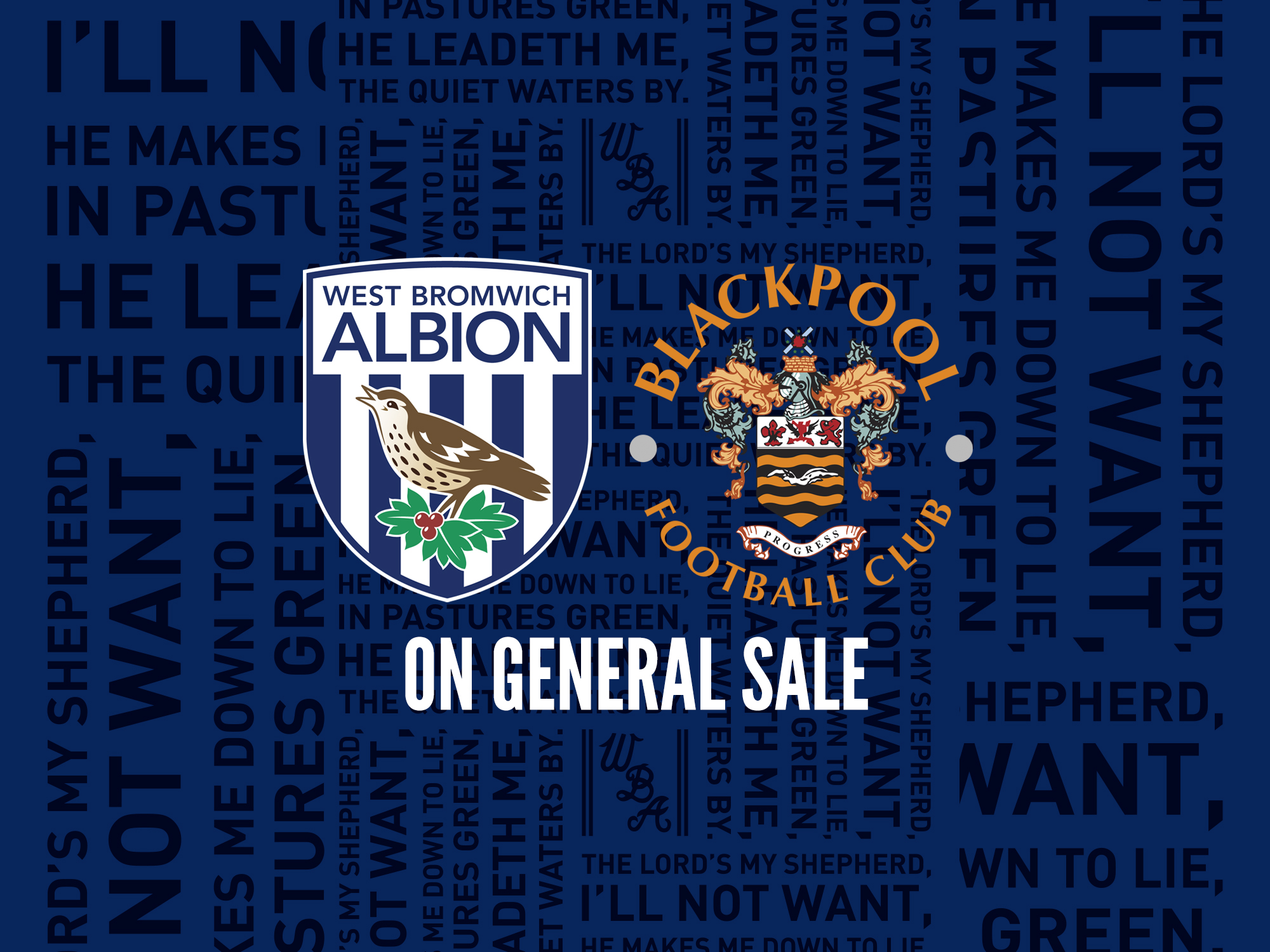 Tickets are on general sale for Albion's Sky Bet Championship fixture against Blackpool