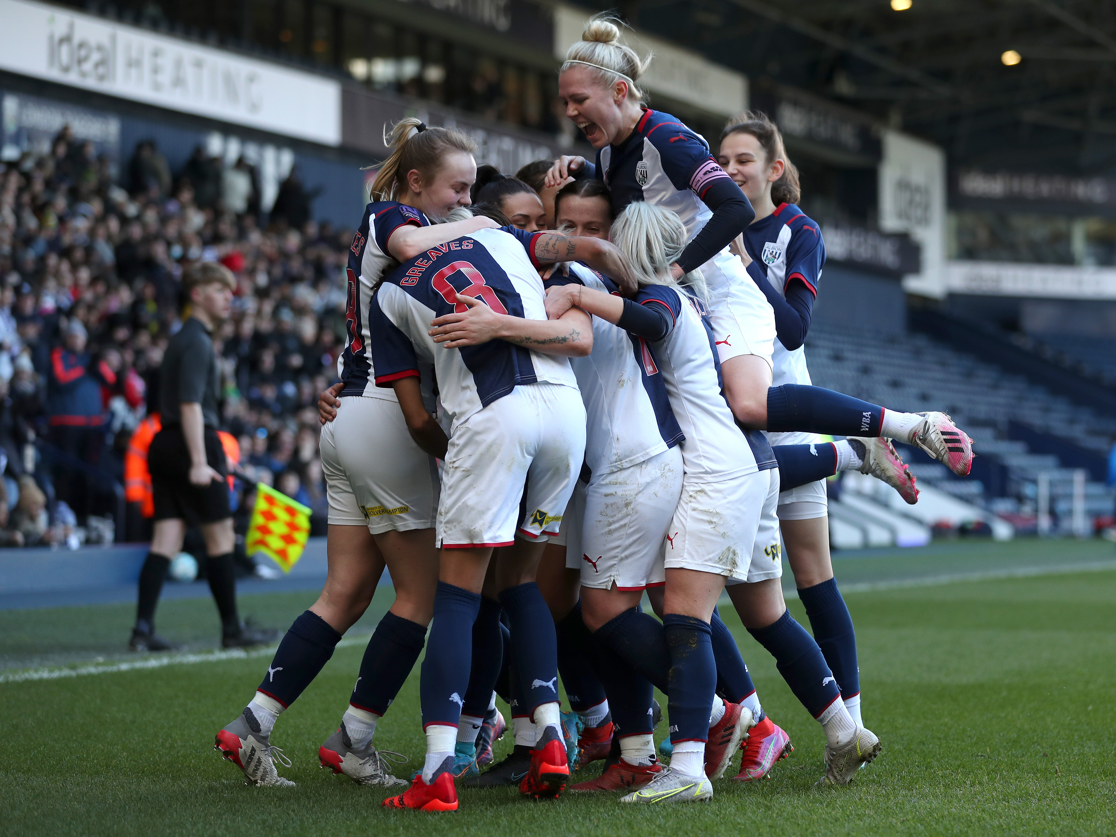 Albion Women celebrate their first ever Hawthorns goal