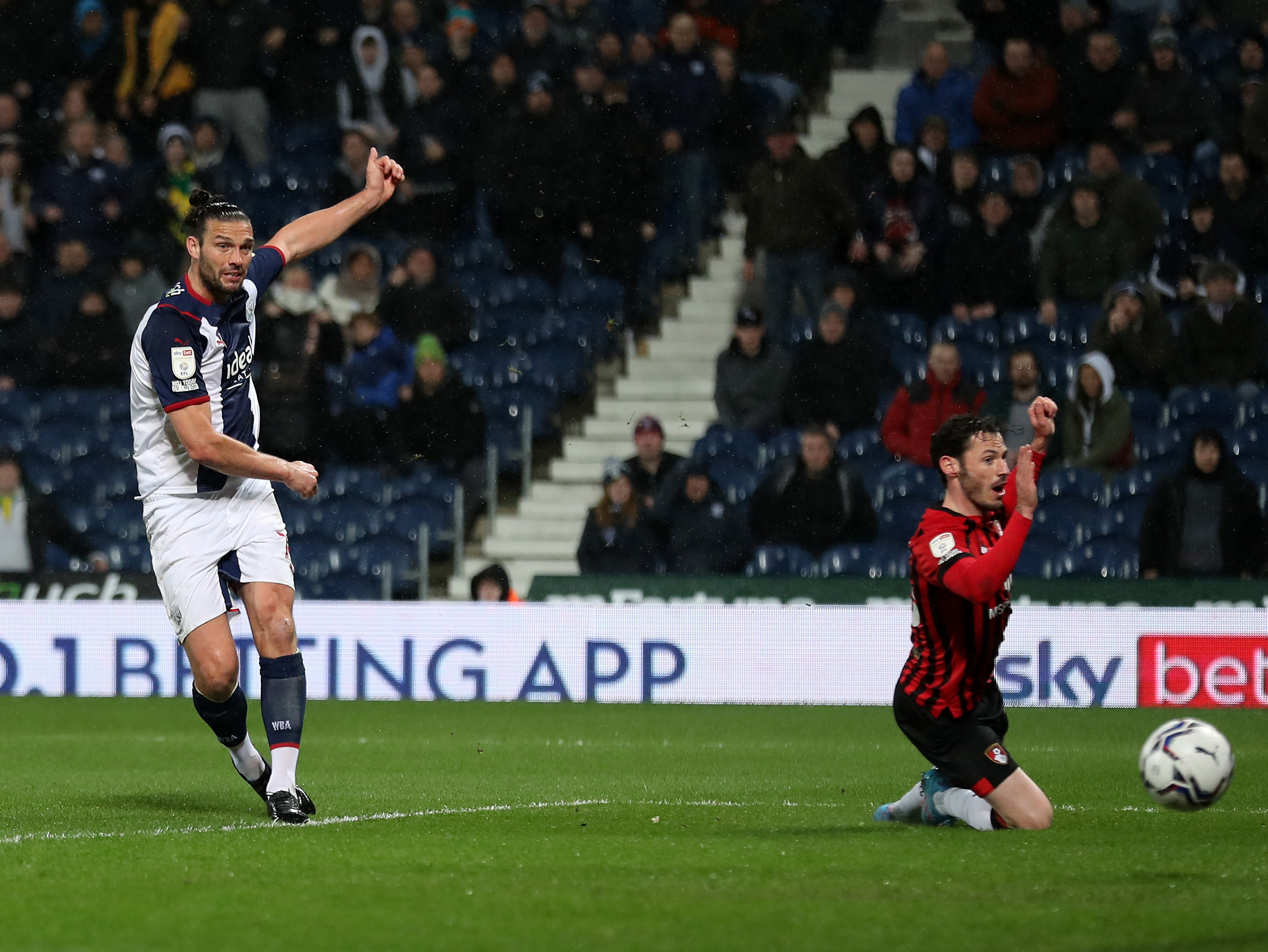 Andy Carroll scores against Bournemouth