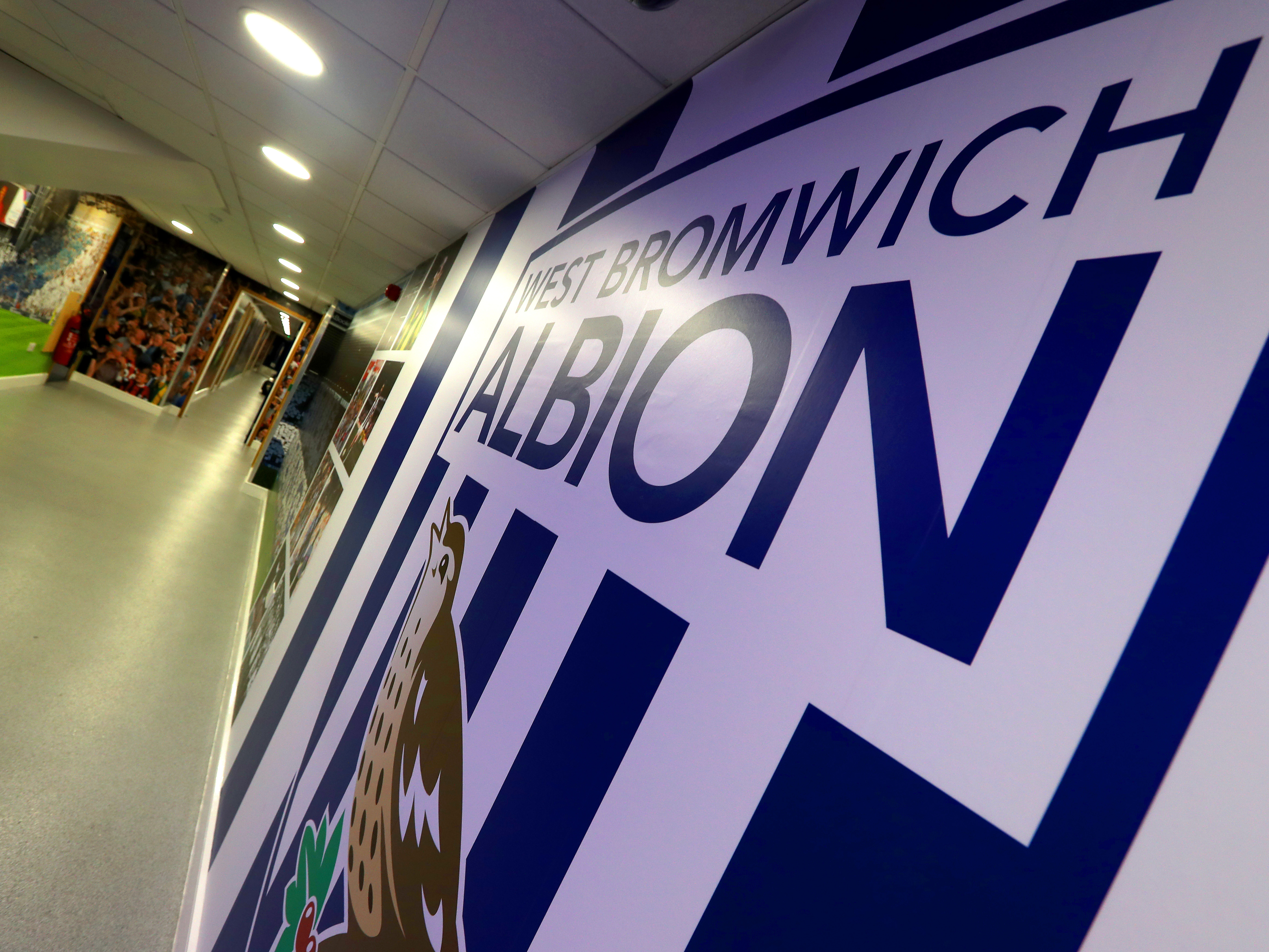 The Albion crest on the wall at The Hawthorns