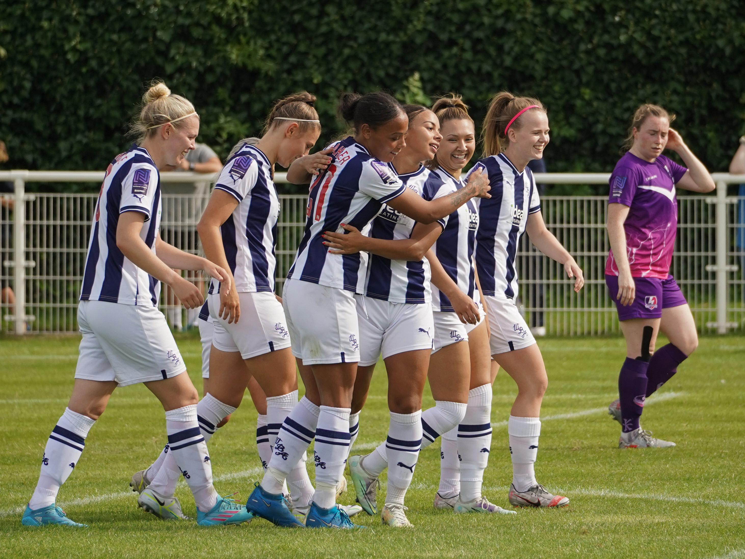 Albion Women celebrate a goal