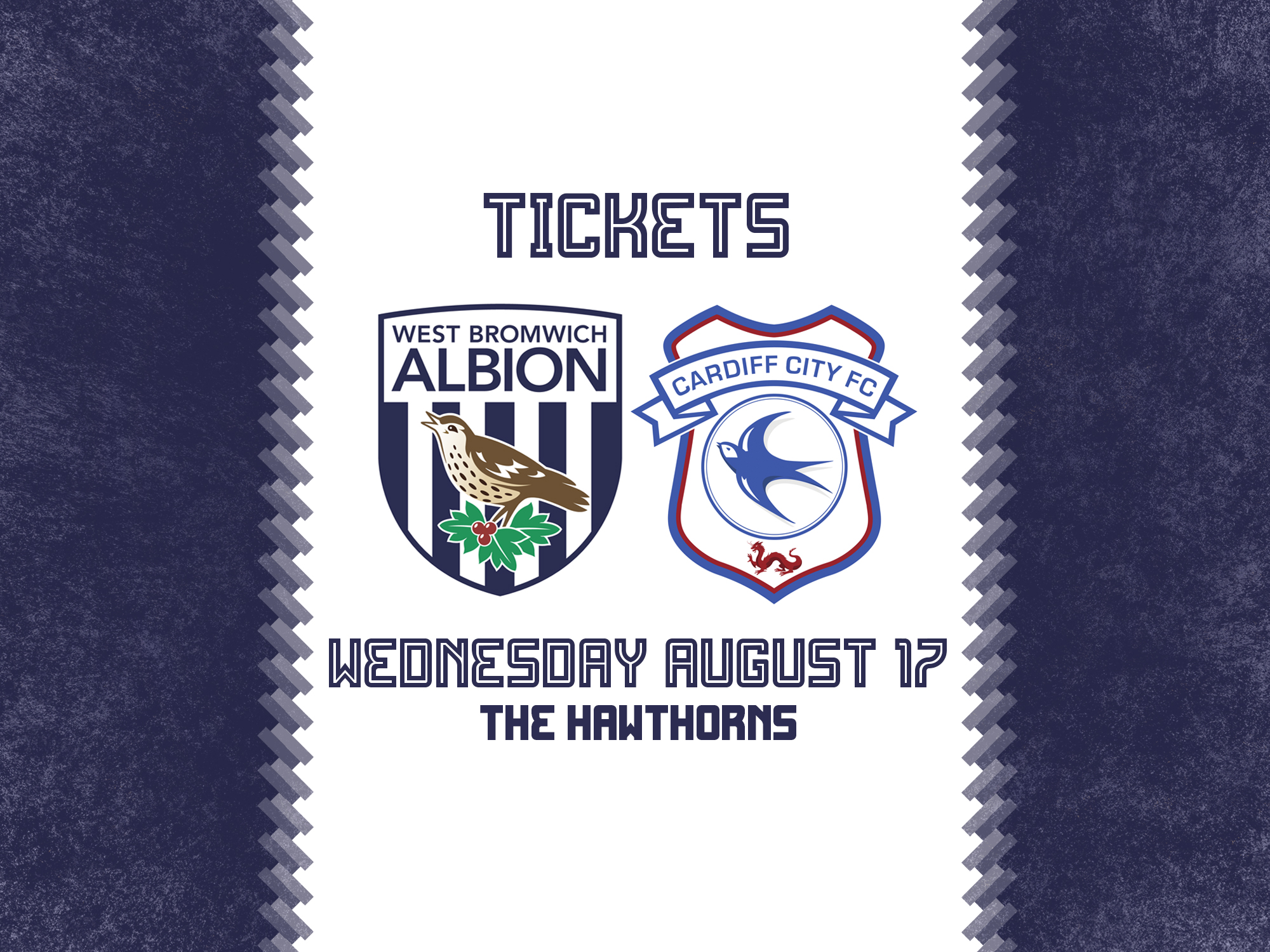 Tickets are now on sale for Albion's game against Cardiff City