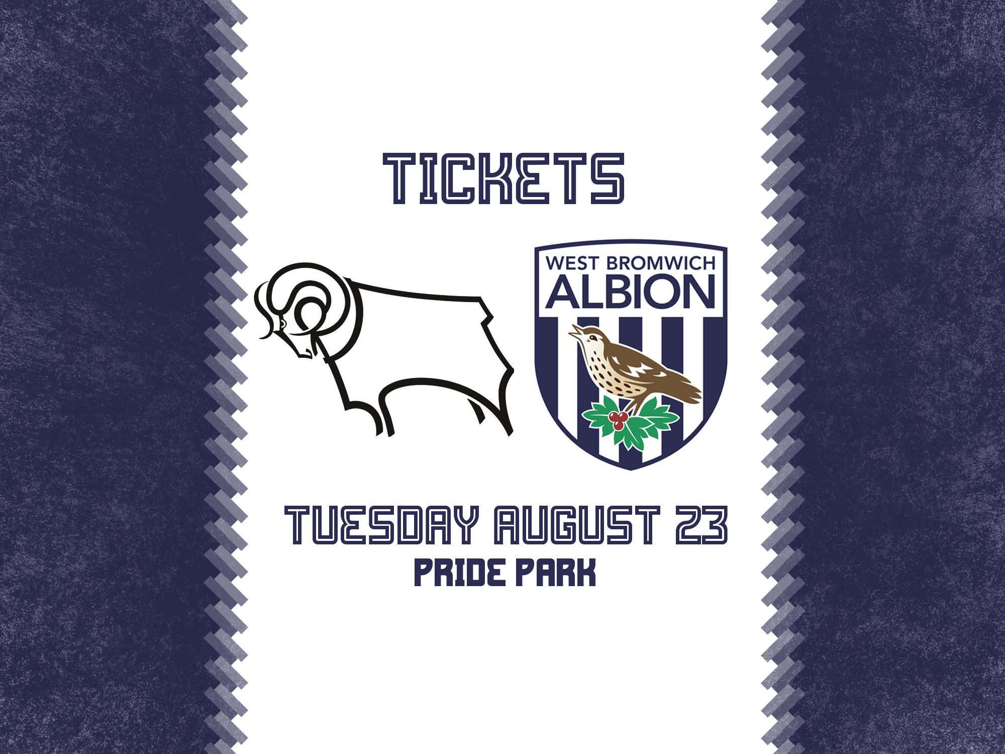 Tickets are now on sale for Albion's trip to Derby County