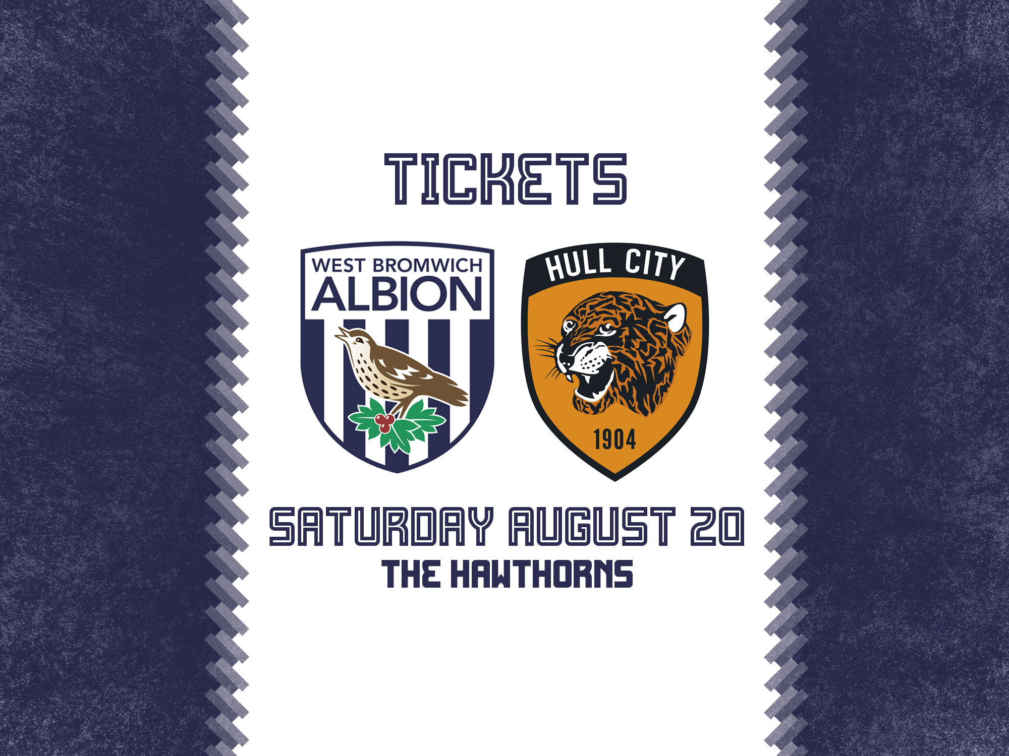 Tickets are now on sale for Albion's game against Hull City