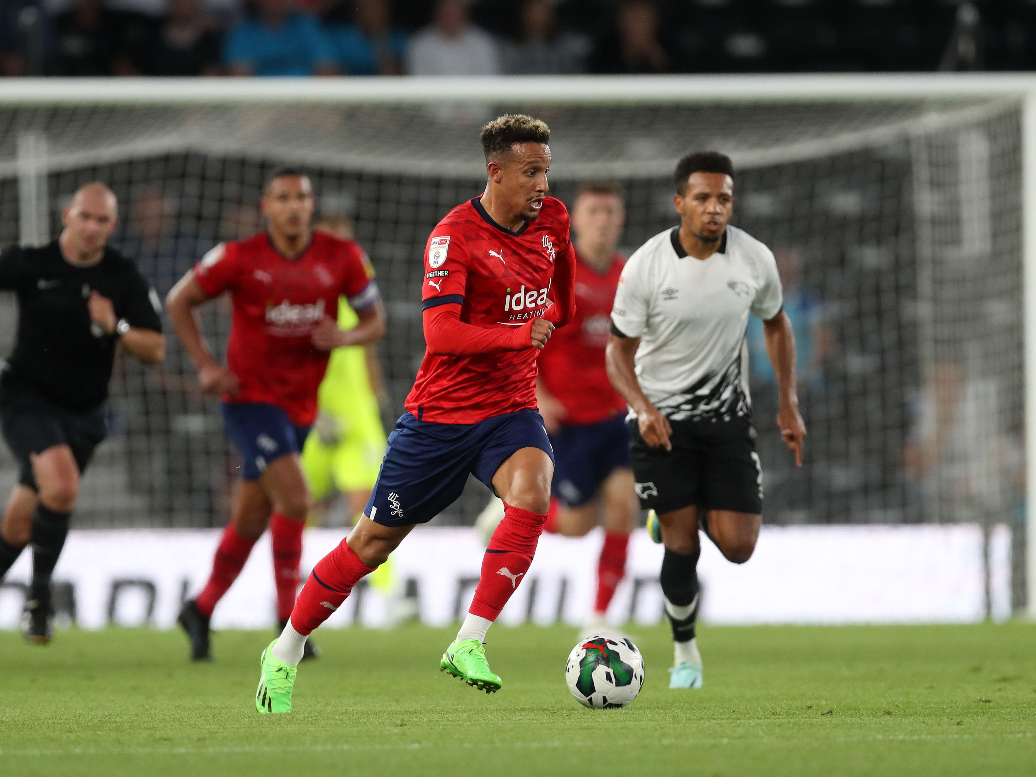 Callum Robinson in action at Derby