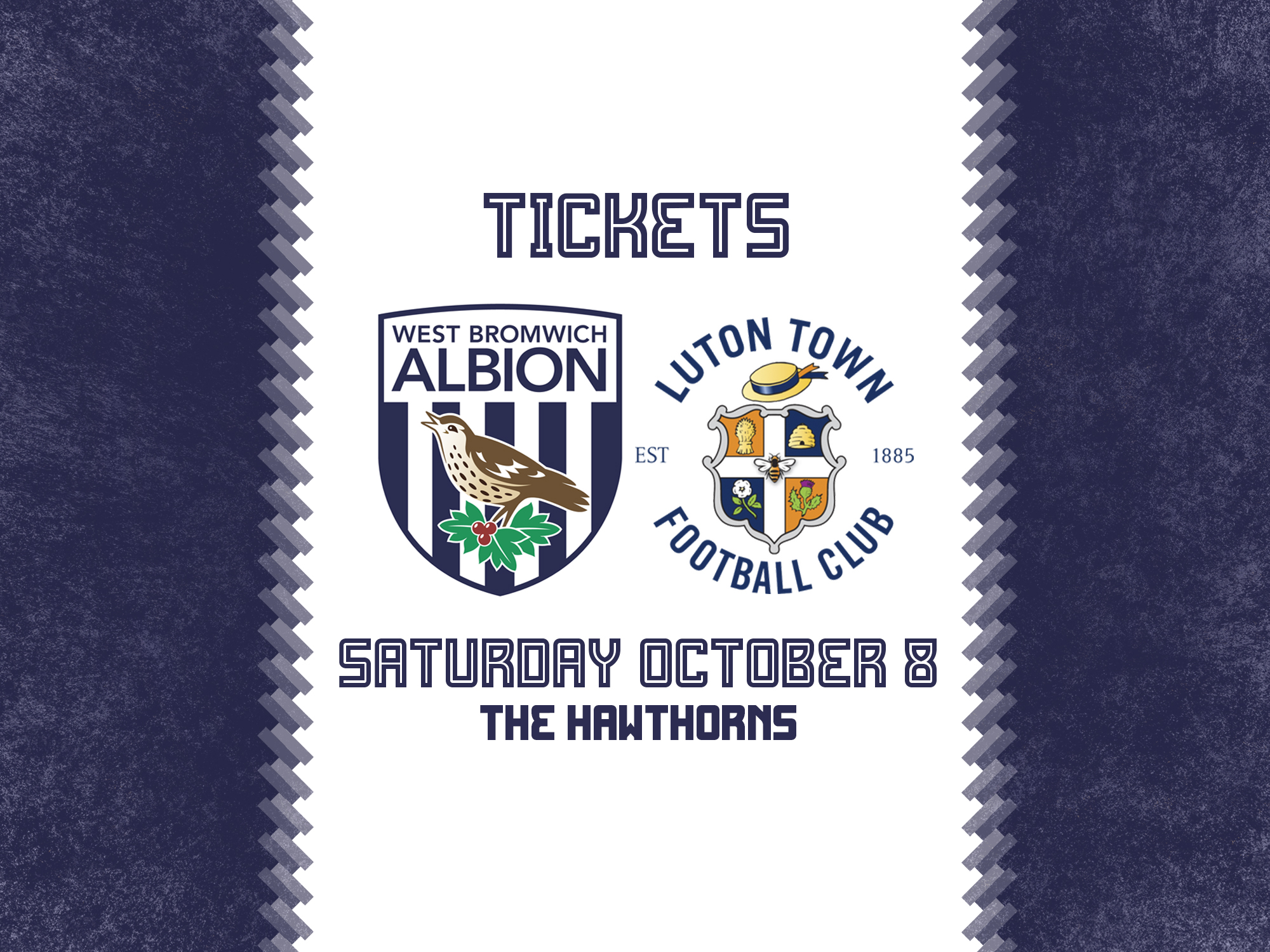 Tickets for Albion's game against Luton are on general sale