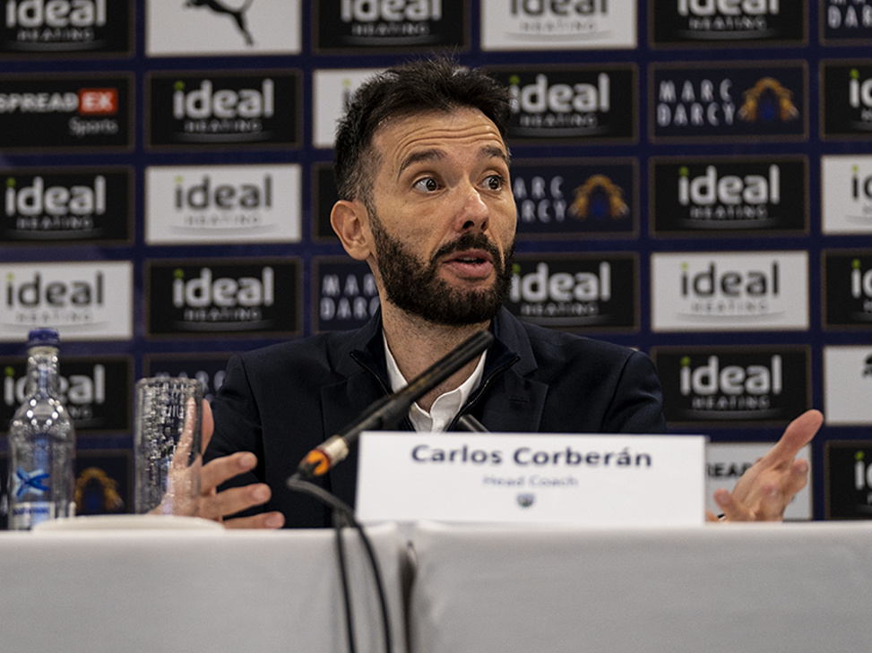 Carlos Corberan speaks during his first press conference