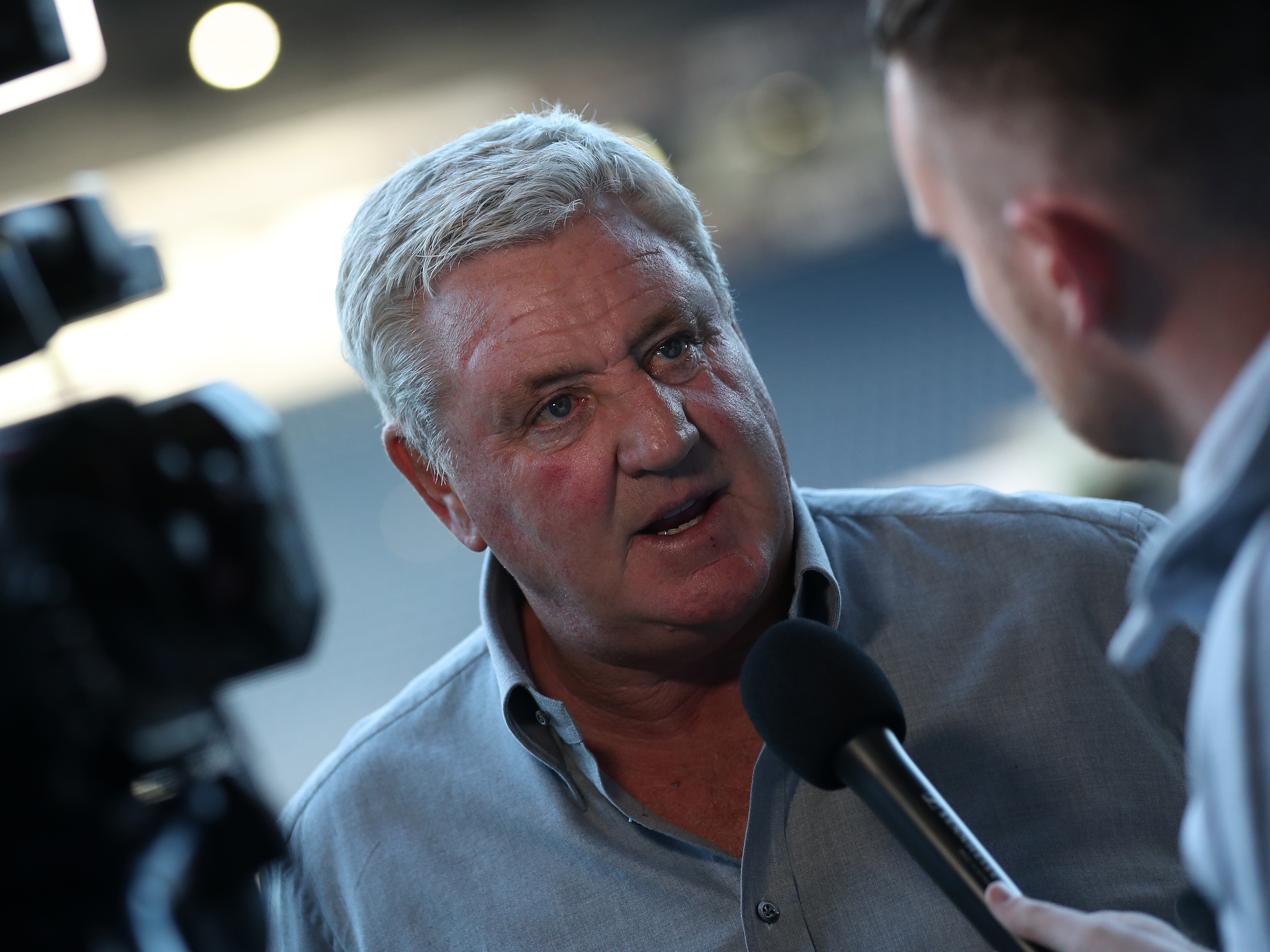 Steve Bruce is interviewed after defeat to Swansea City