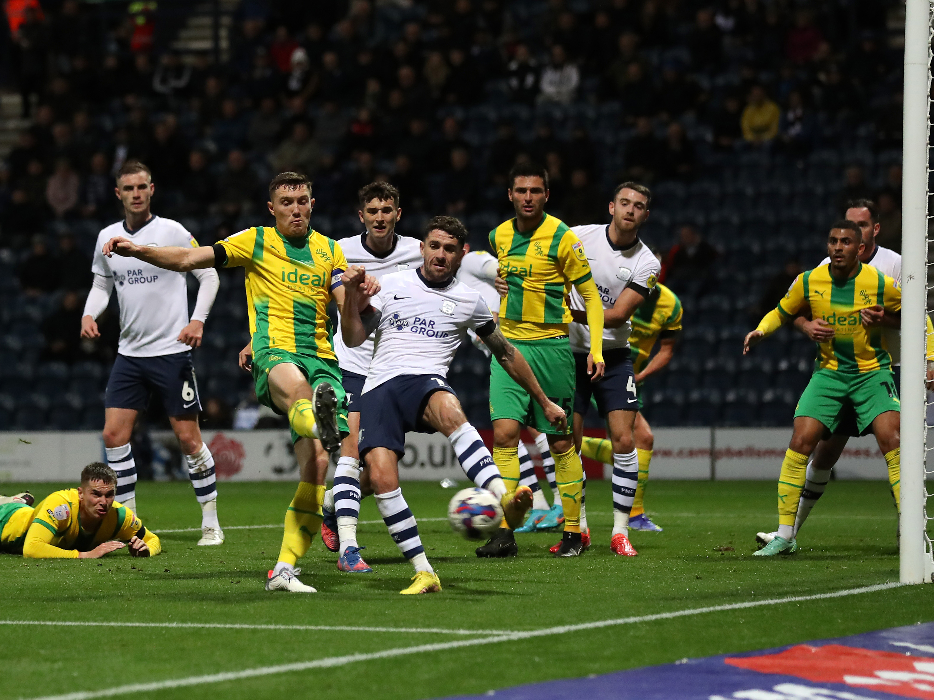 An image of Dara O'Shea battling to win the ball against Preston North End