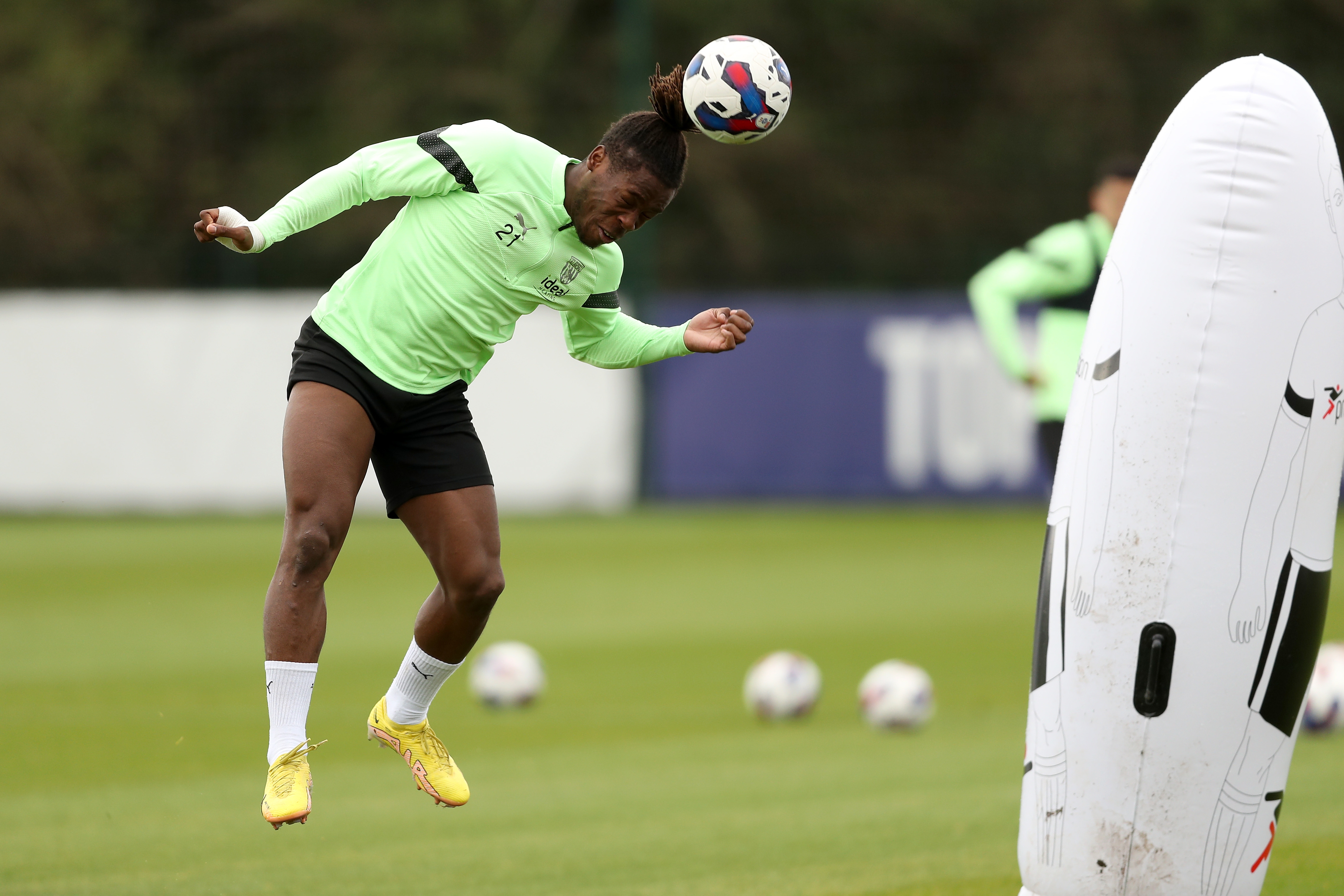 Brandon Thomas-Asante during Albion training.