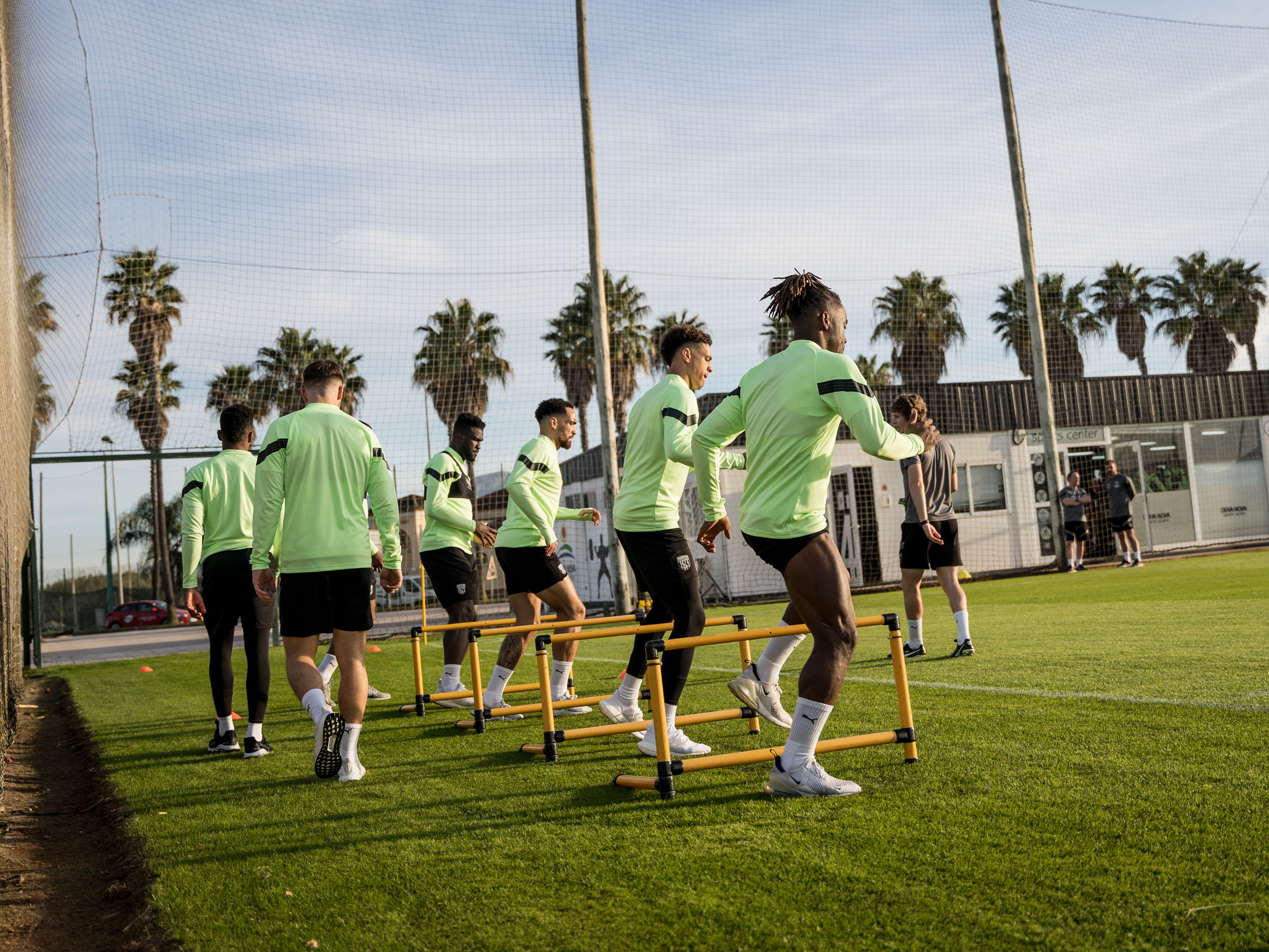 Albion players in training in Spain