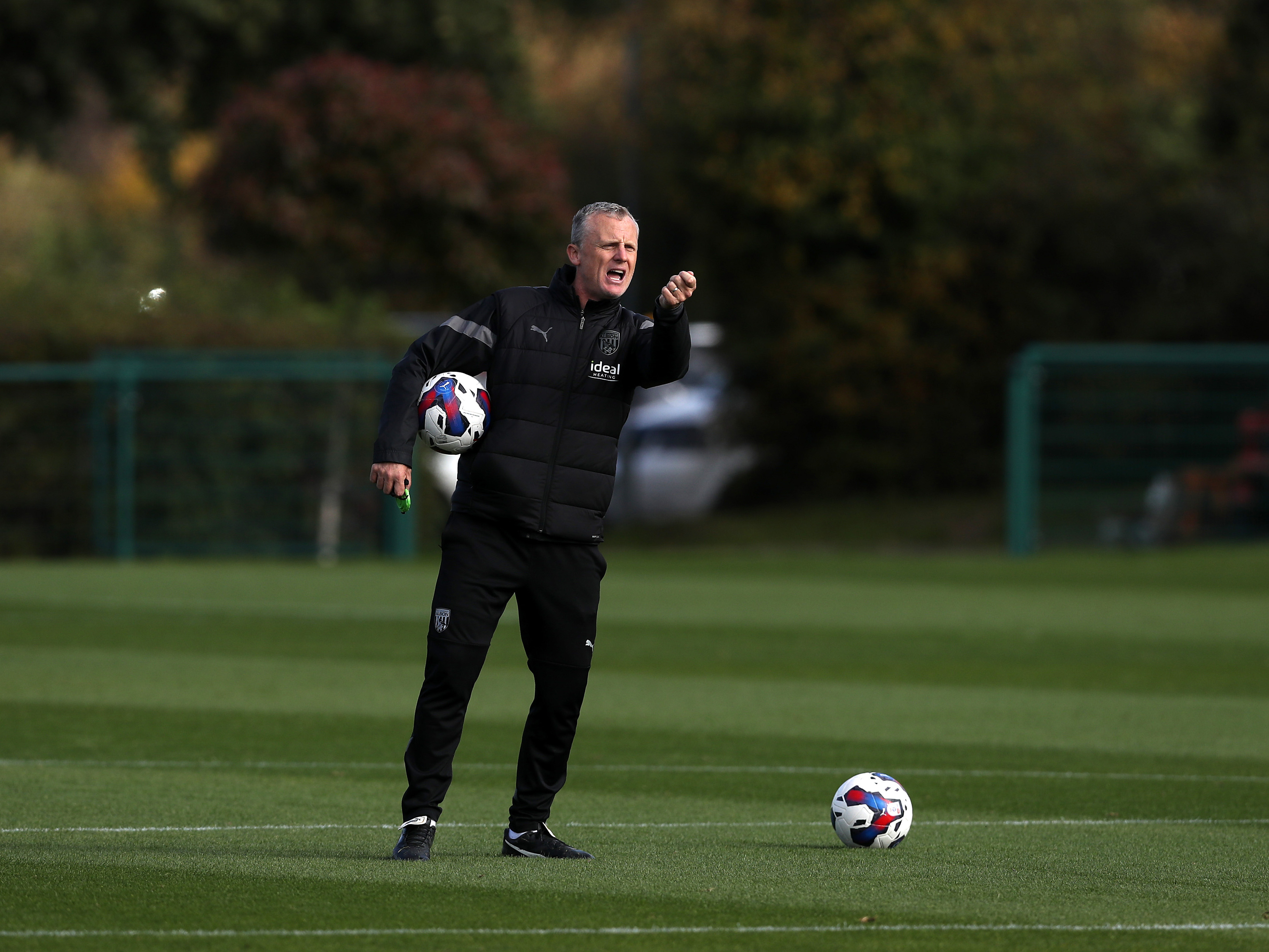 Richard Beale takes training at Albion's training ground