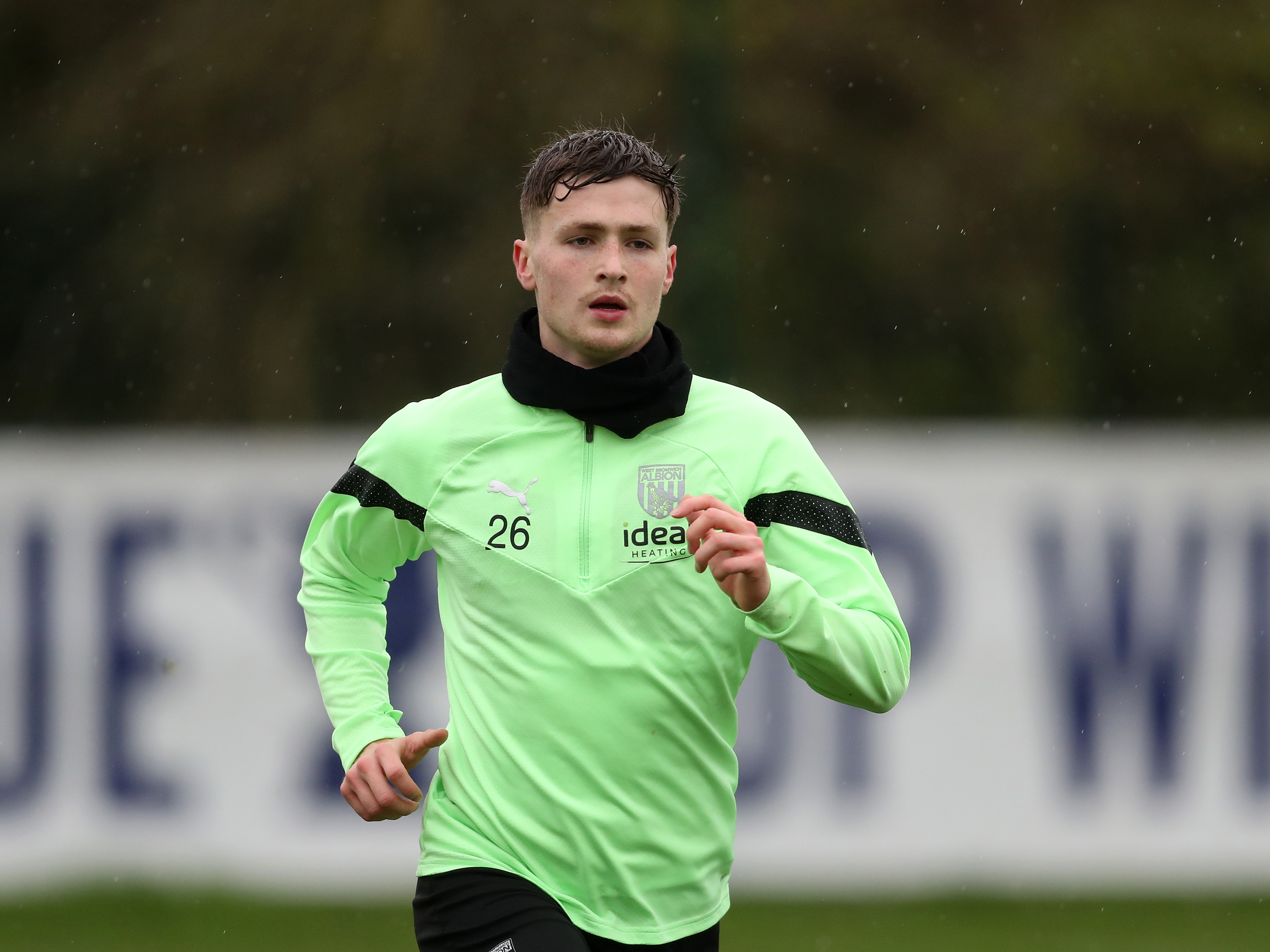 Zac Ashworth runs during Albion's first team training session at their Walsall training ground
