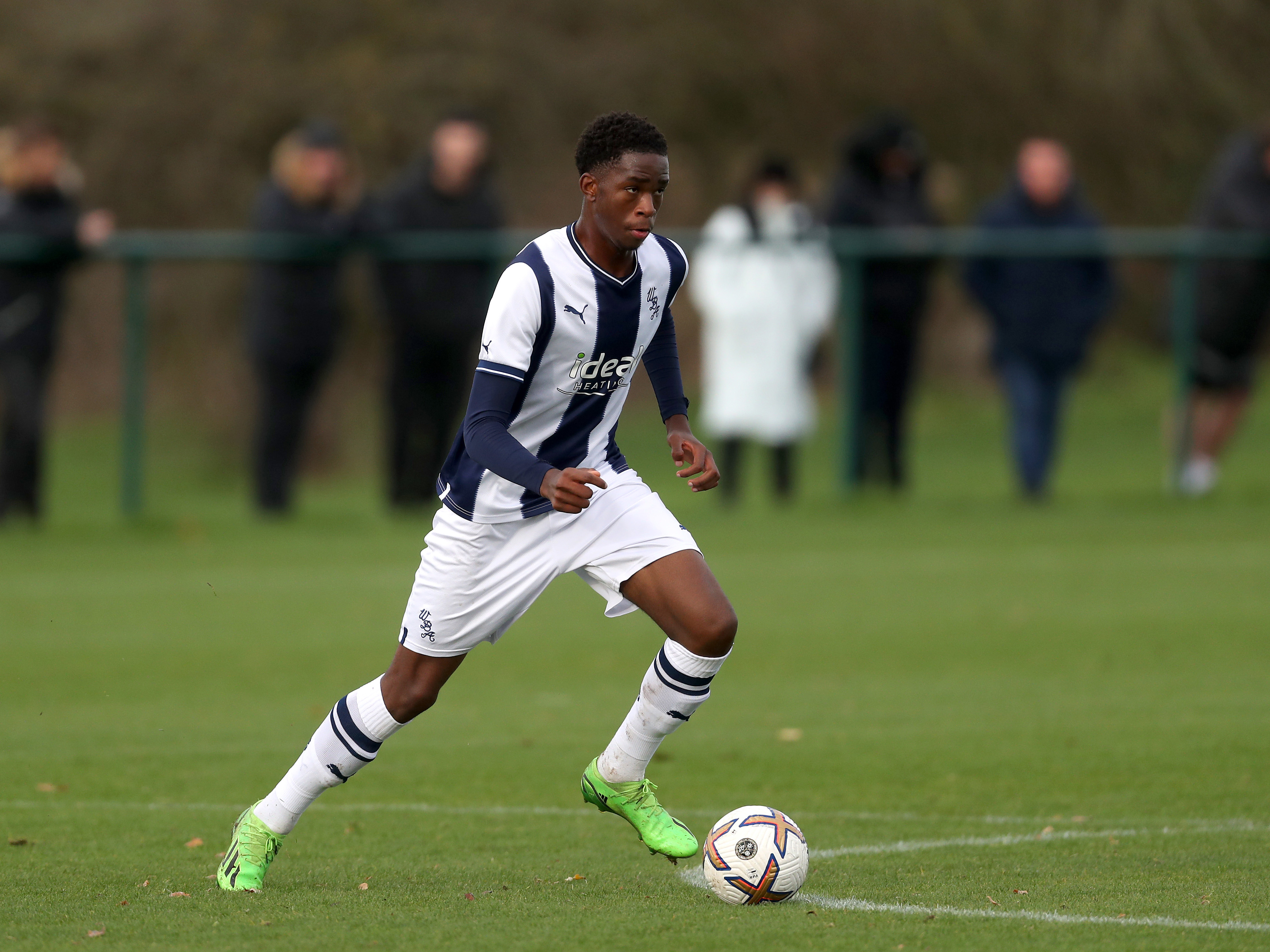 U18s midfielder Kevin Mfuamba in action for Albion against Leicester City