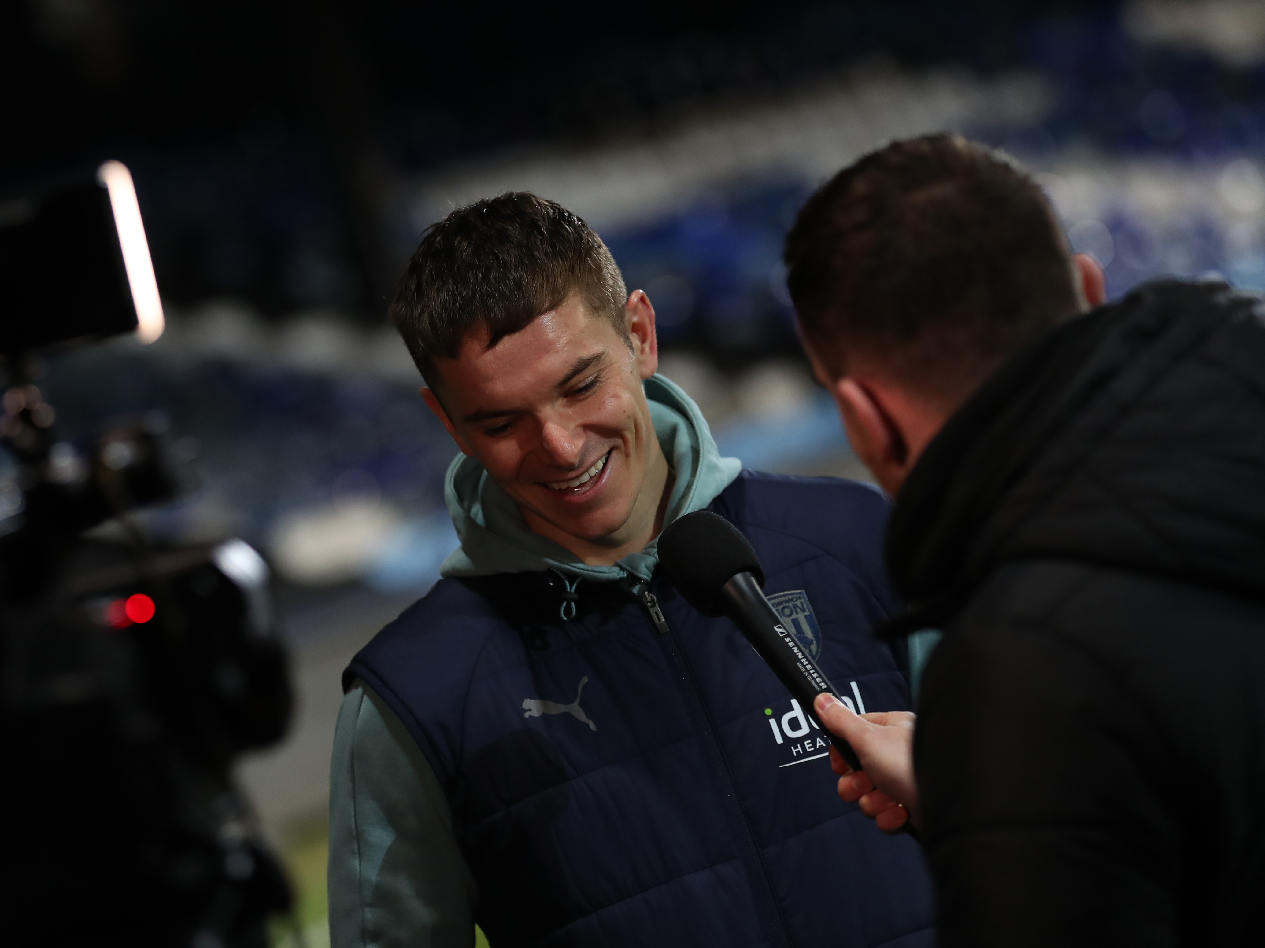 Conor Townsend is interviewed by WBA TV after his winner at Luton