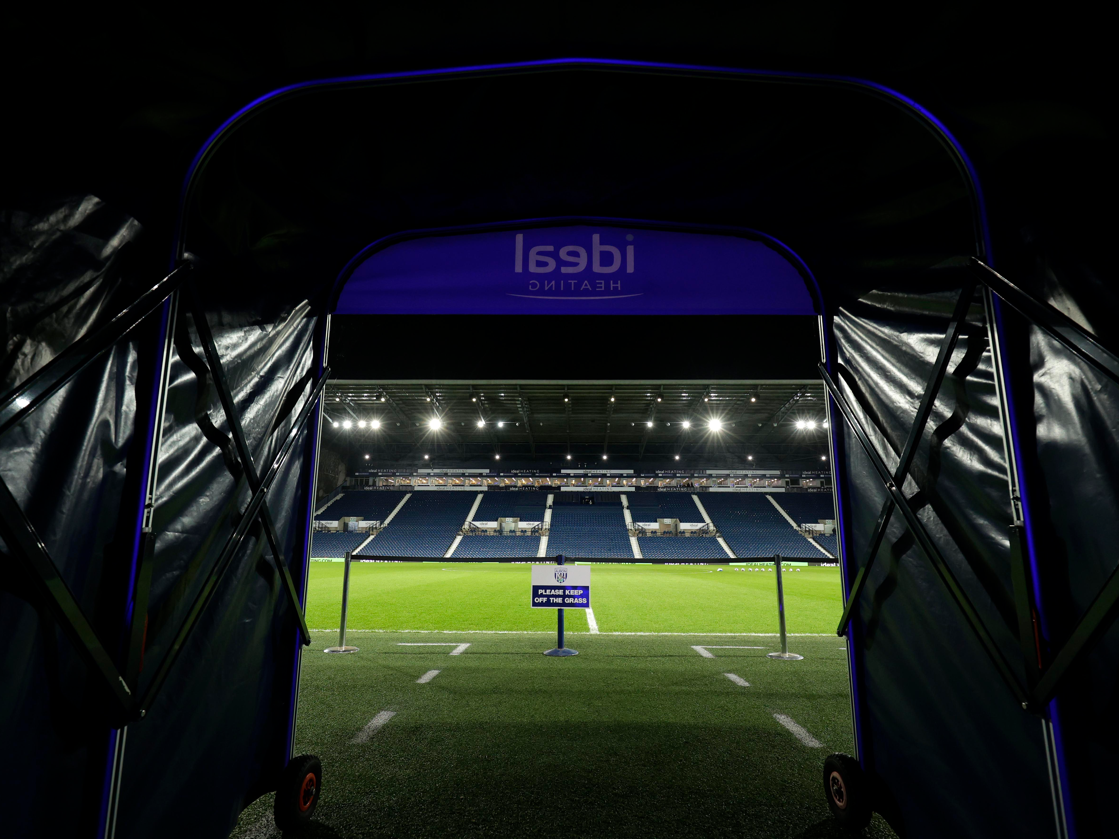 The Hawthorns tunnel at night time