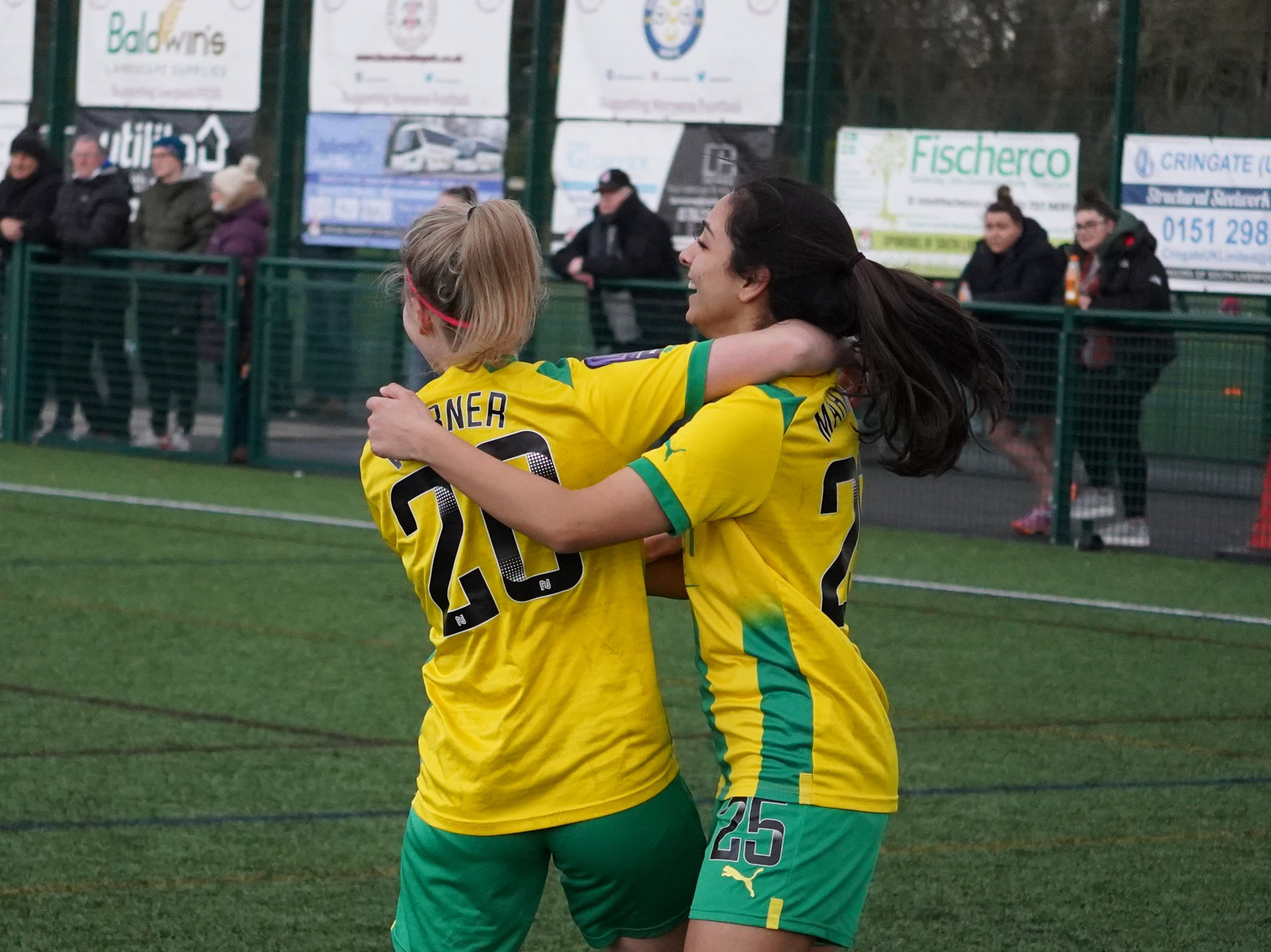 An image of Mariam Mahmood celebrating her goal against Liverpool Feds