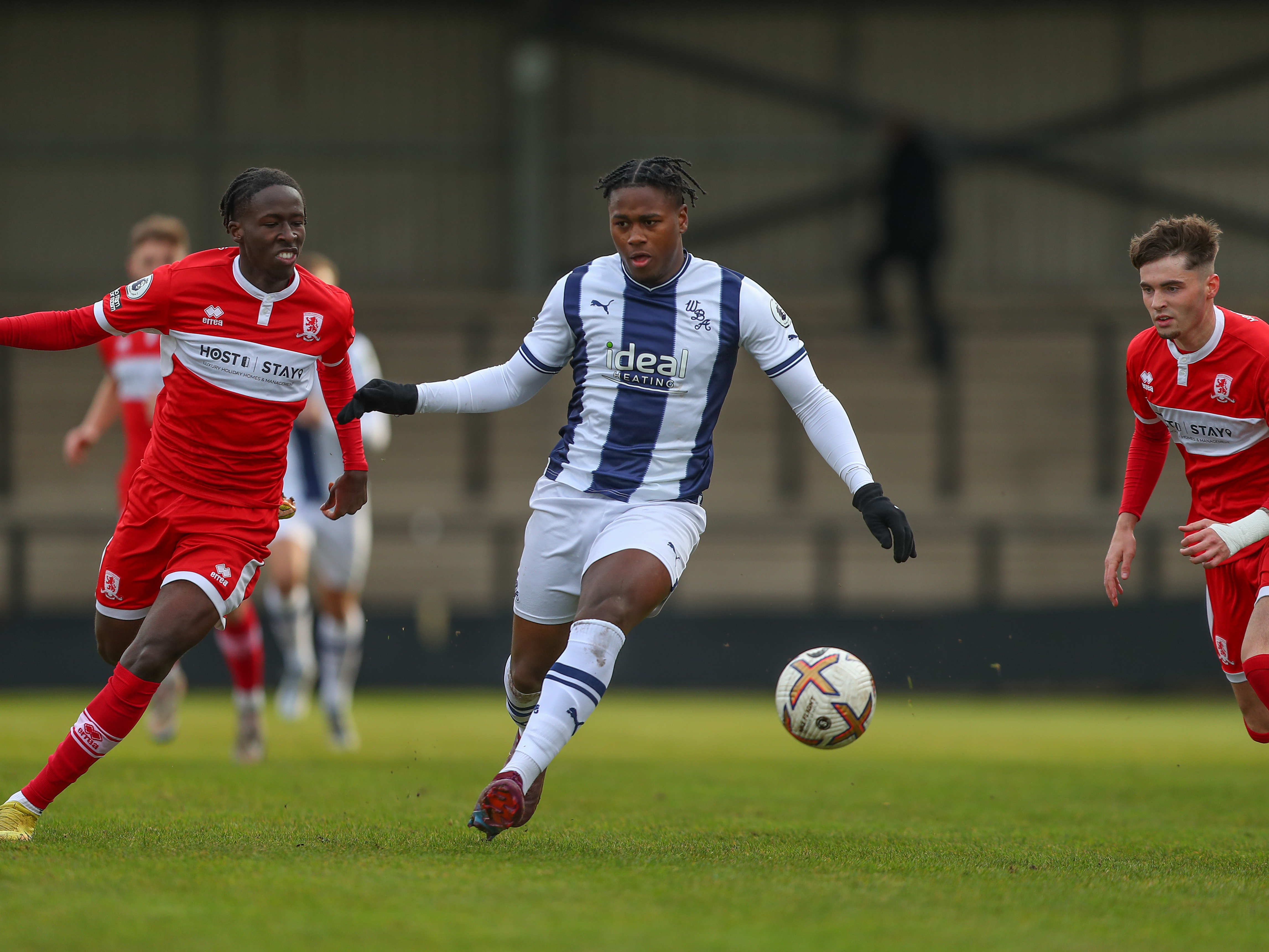 An image of Reyes Cleary on the ball against Middlesbrough Under-21s