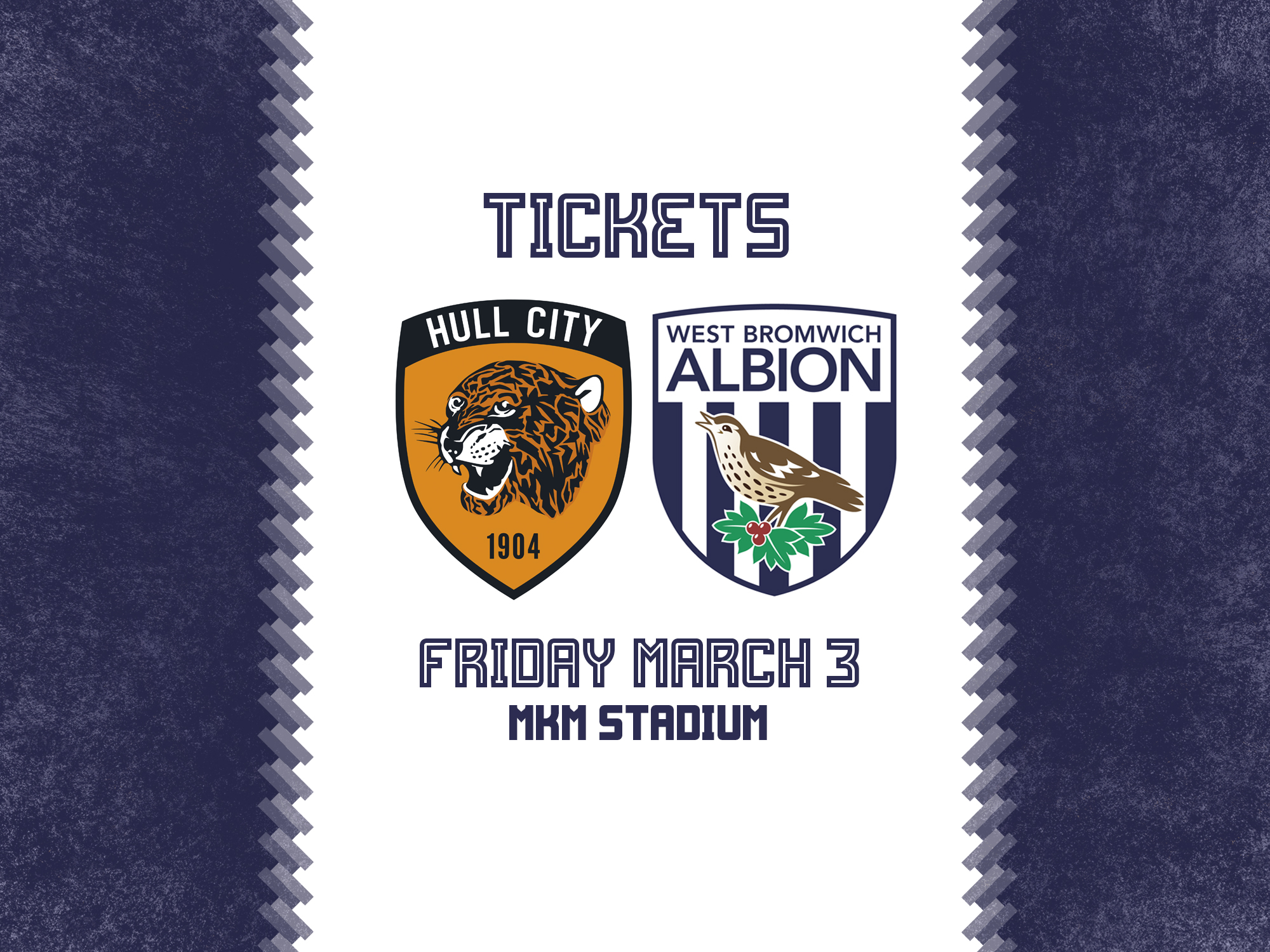 A ticket graphic for Albion's trip to Hull City