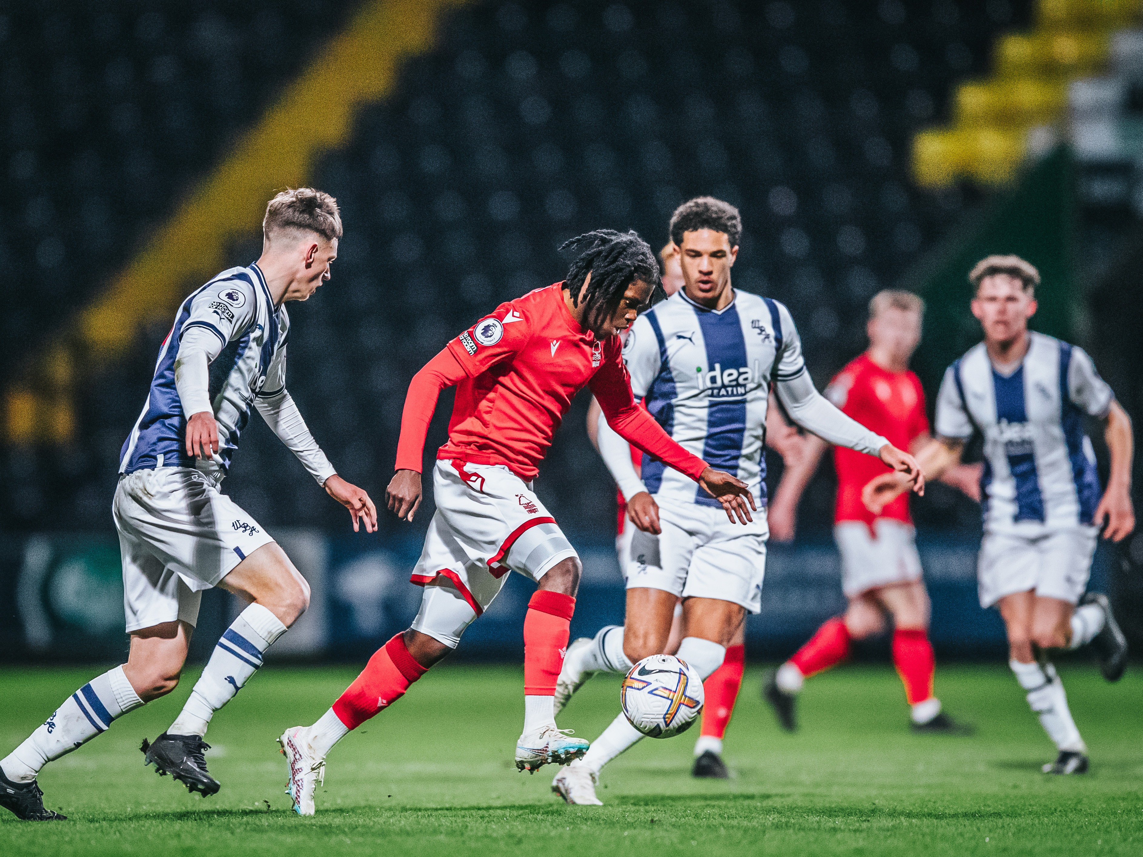 Nottingham Forest and Albion PL2 players battle for the ball