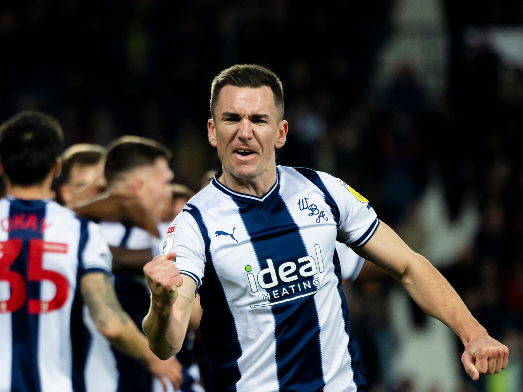 An image of Jed Wallace celebrating against Coventry