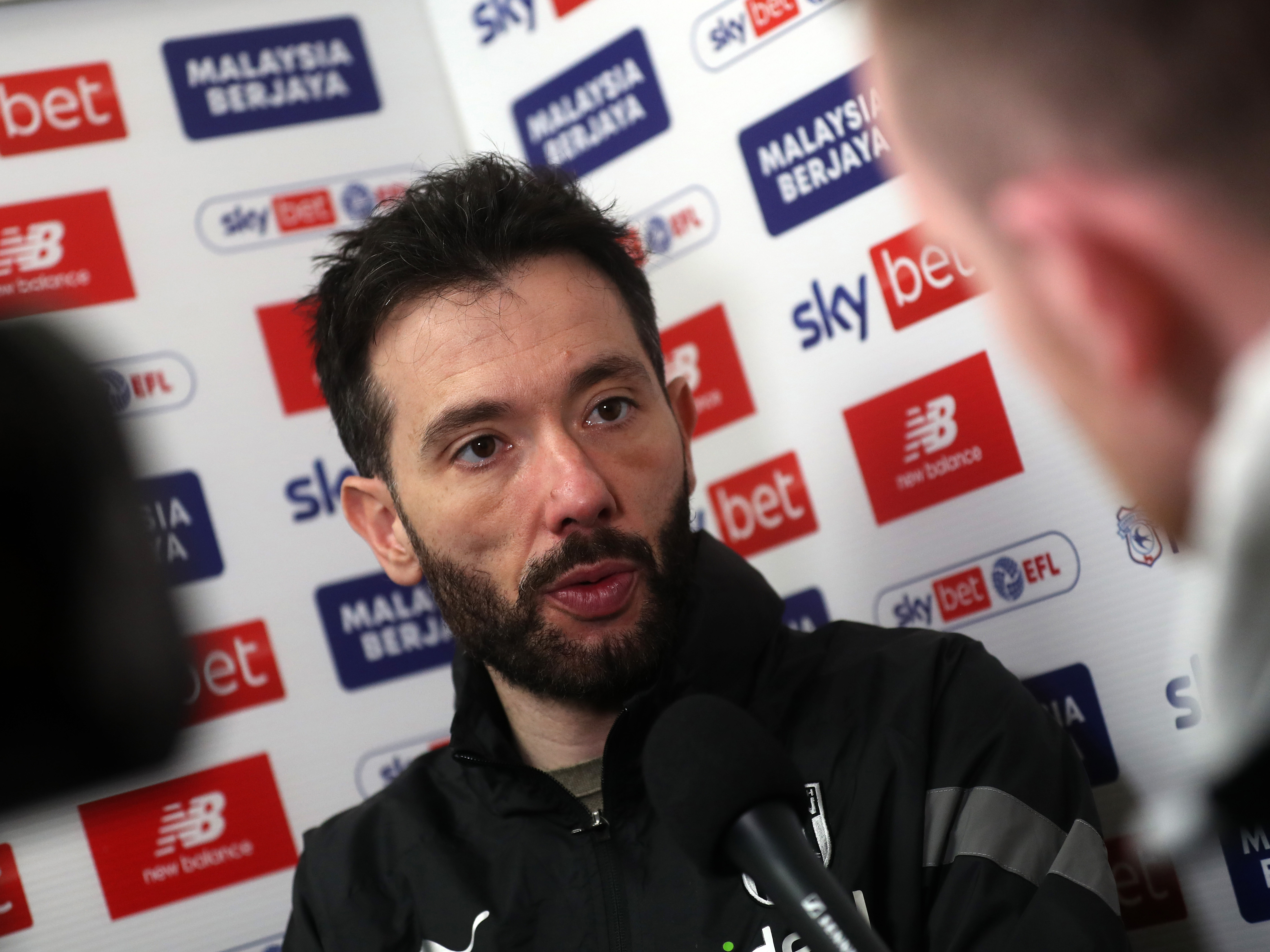 Carlos Corberán is interviewed after Albion's draw at Cardiff