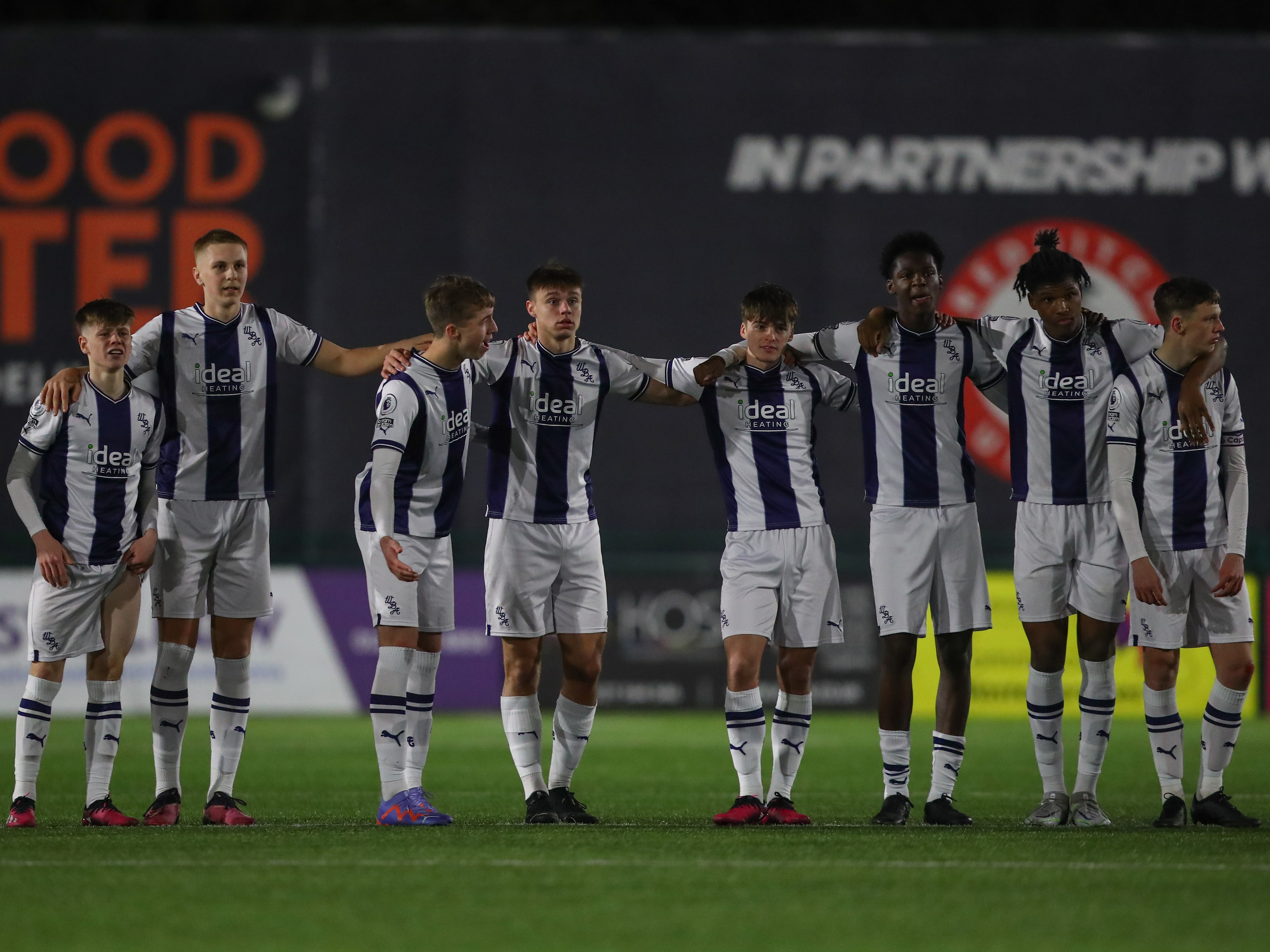 An image of Albion's youngsters during the penalty shootout