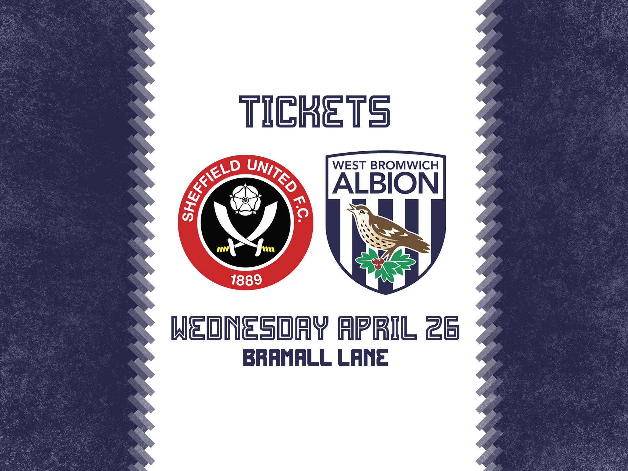 A ticket graphic for Albion's trip to Sheffield United