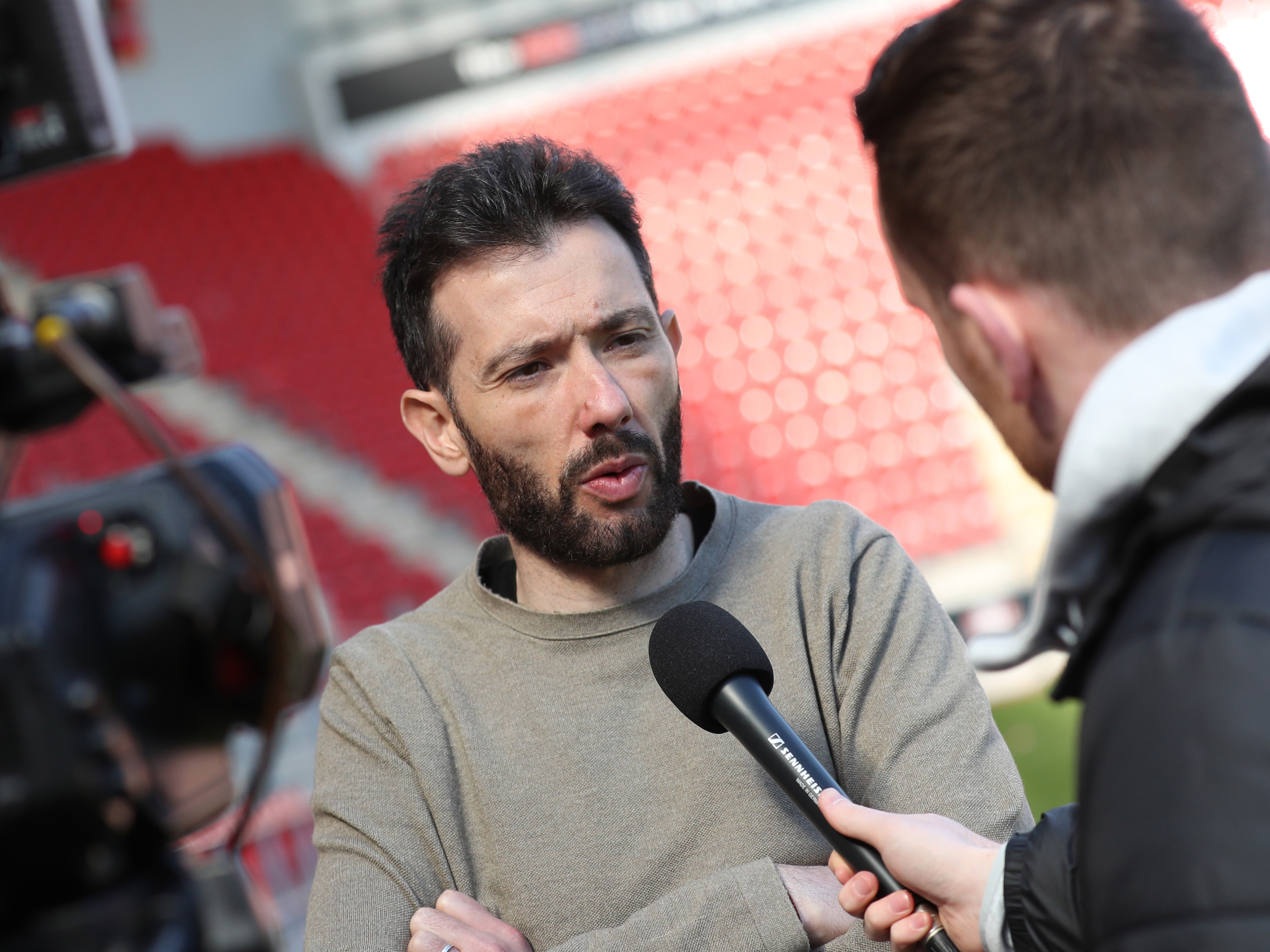 Carlos Corberán is interviewed after Albion's defeat at Rotherham
