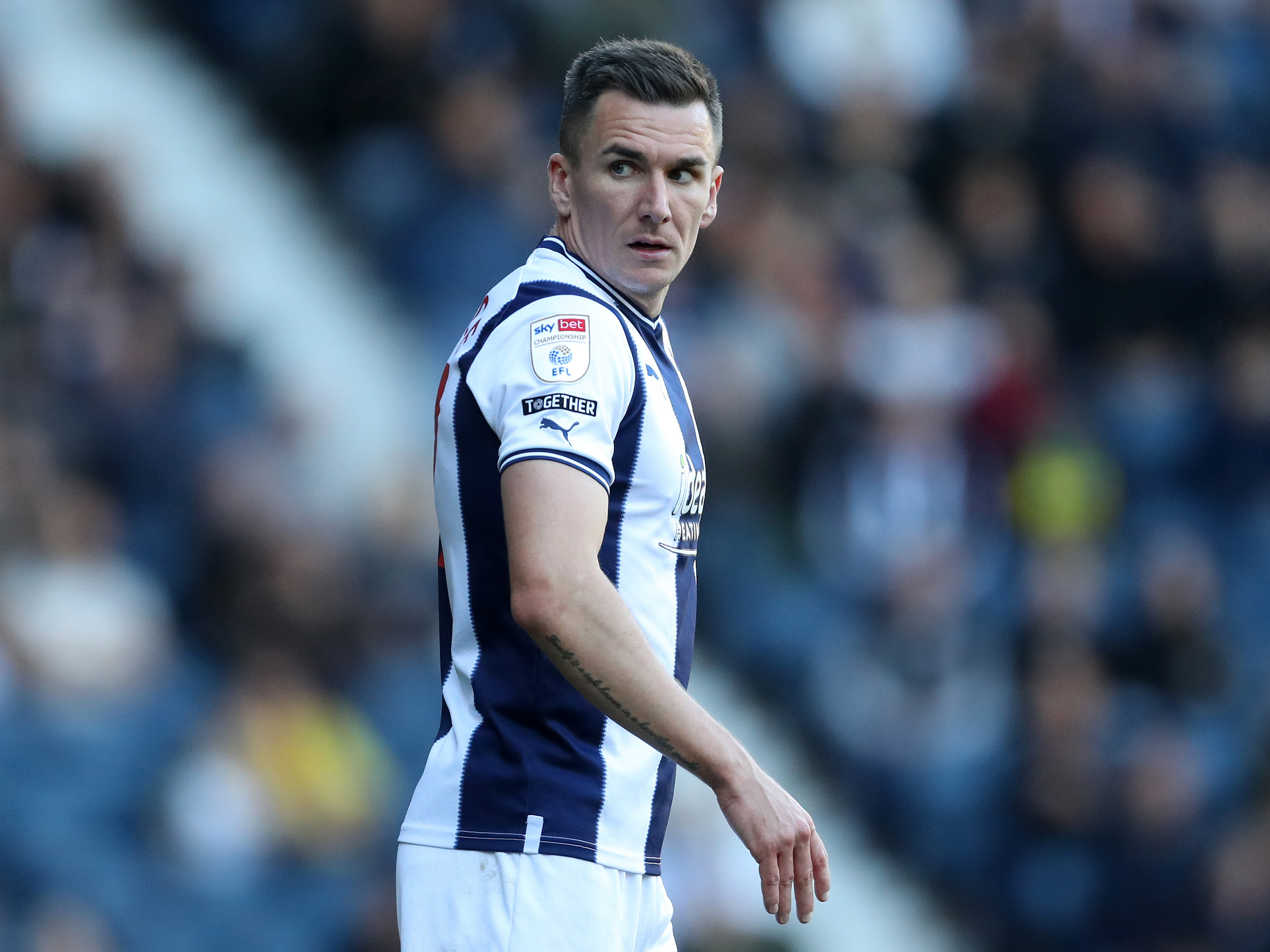 Jed Wallace in the home kit at The Hawthorns