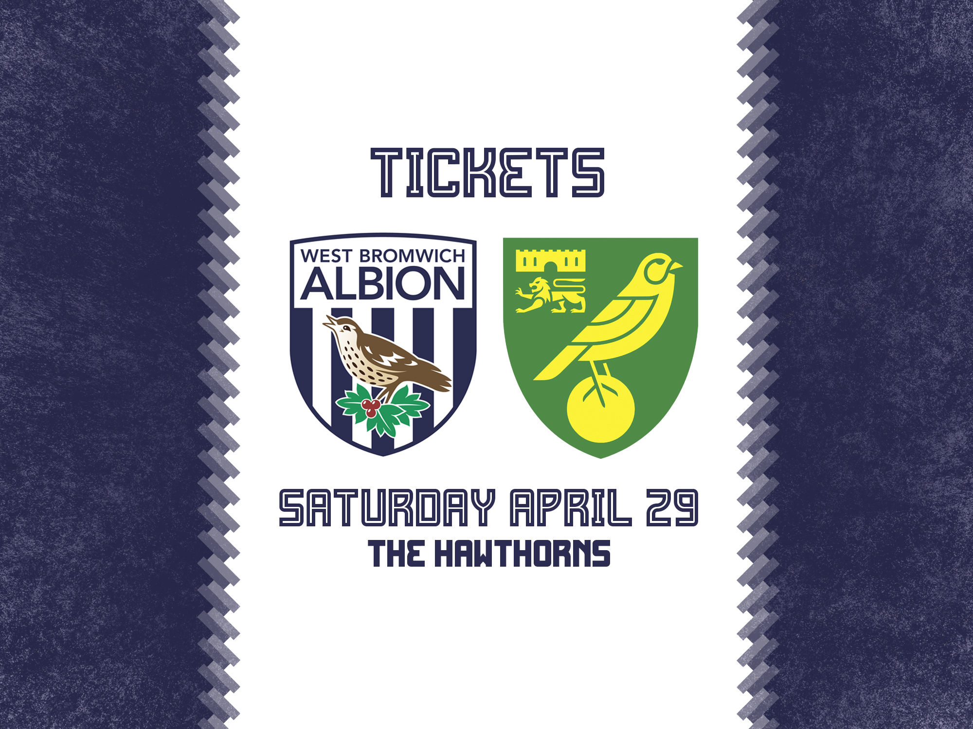 A ticket graphic for Albion's game against Norwich
