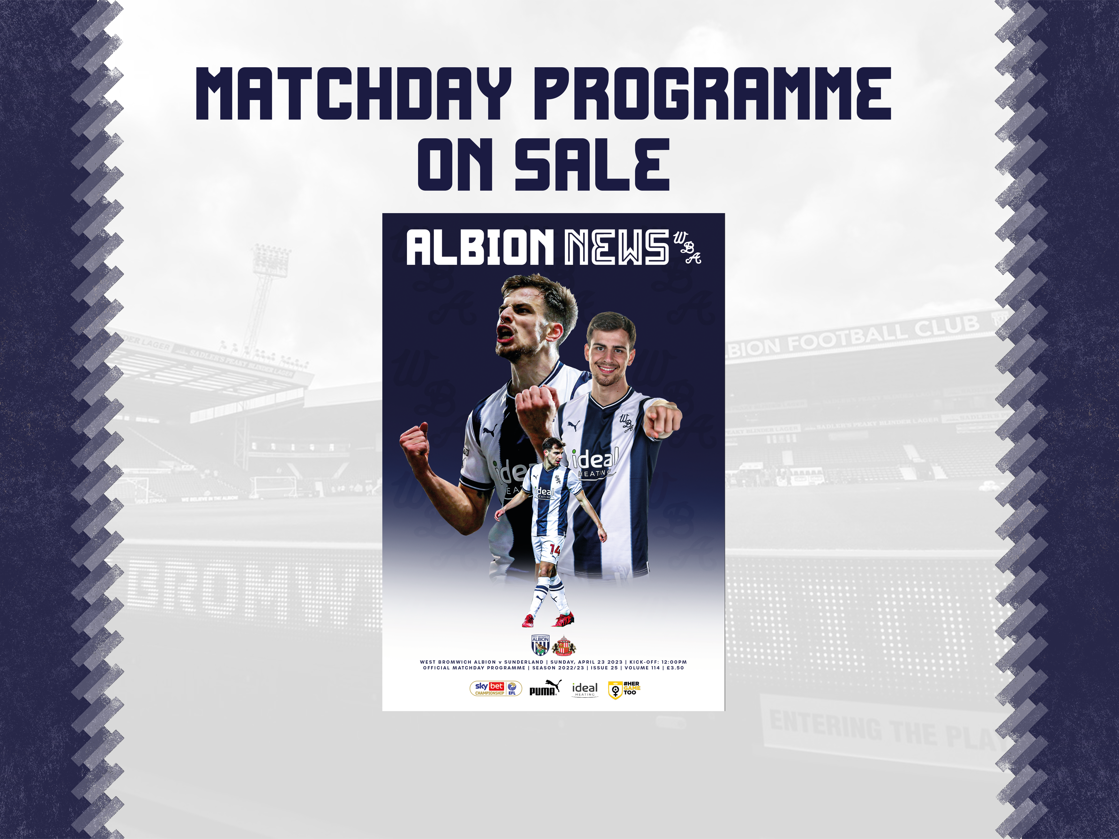 A photo of the Albion News programme for the Sunderland game