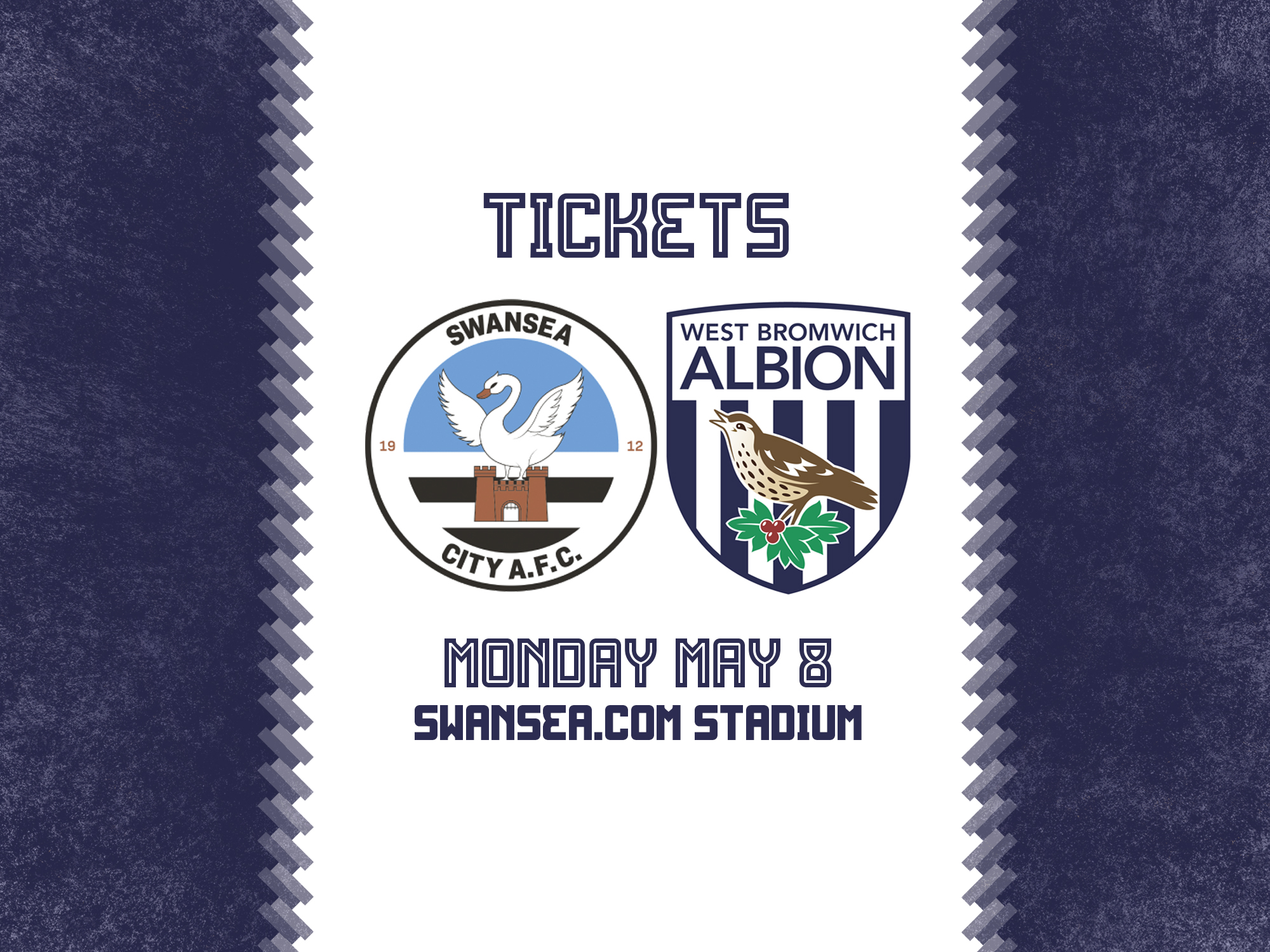 A ticket graphic for Albion's trip to Swansea