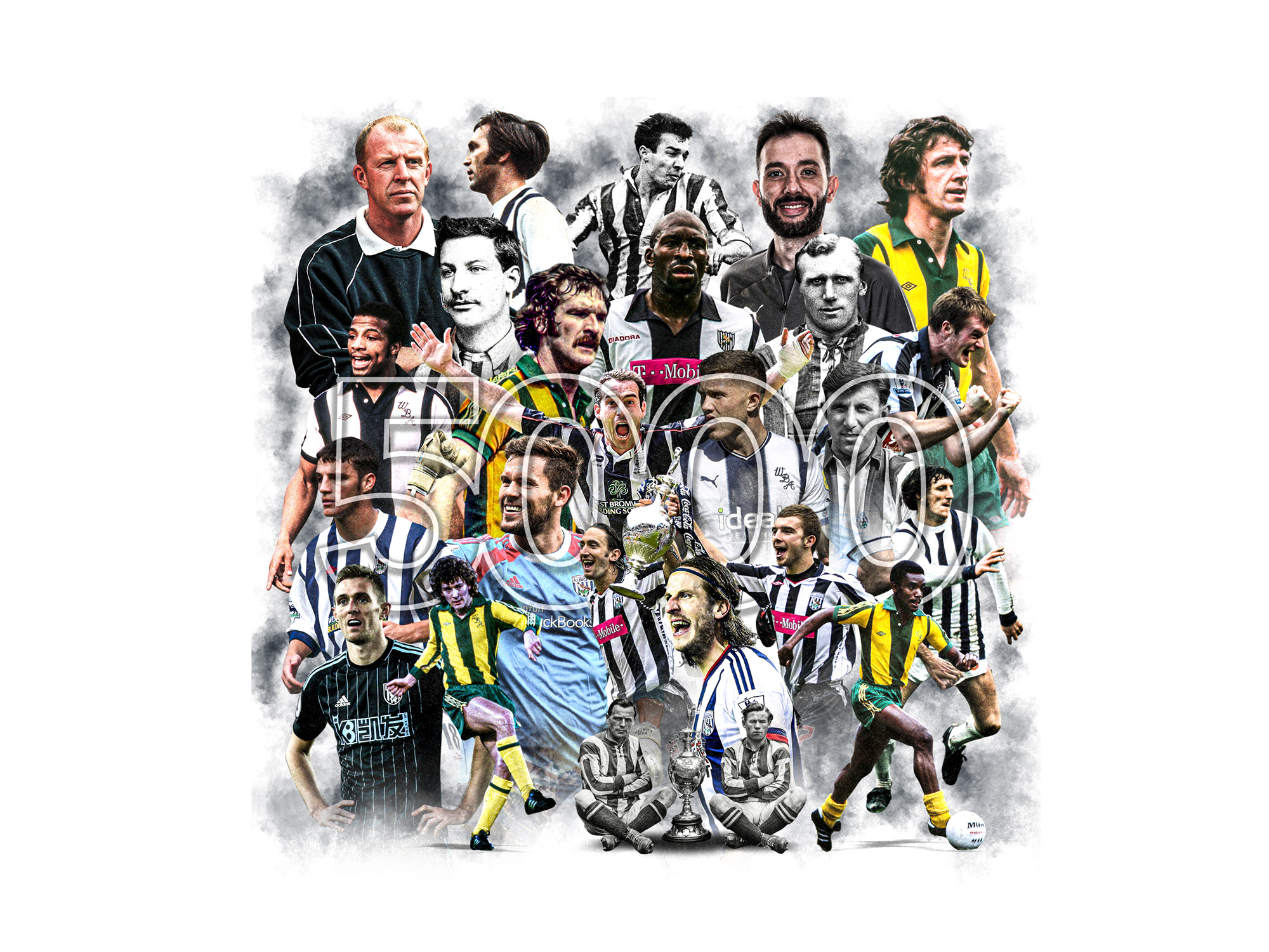 An image of current and legendary Albion players to celebrate the club's 5000th fixture