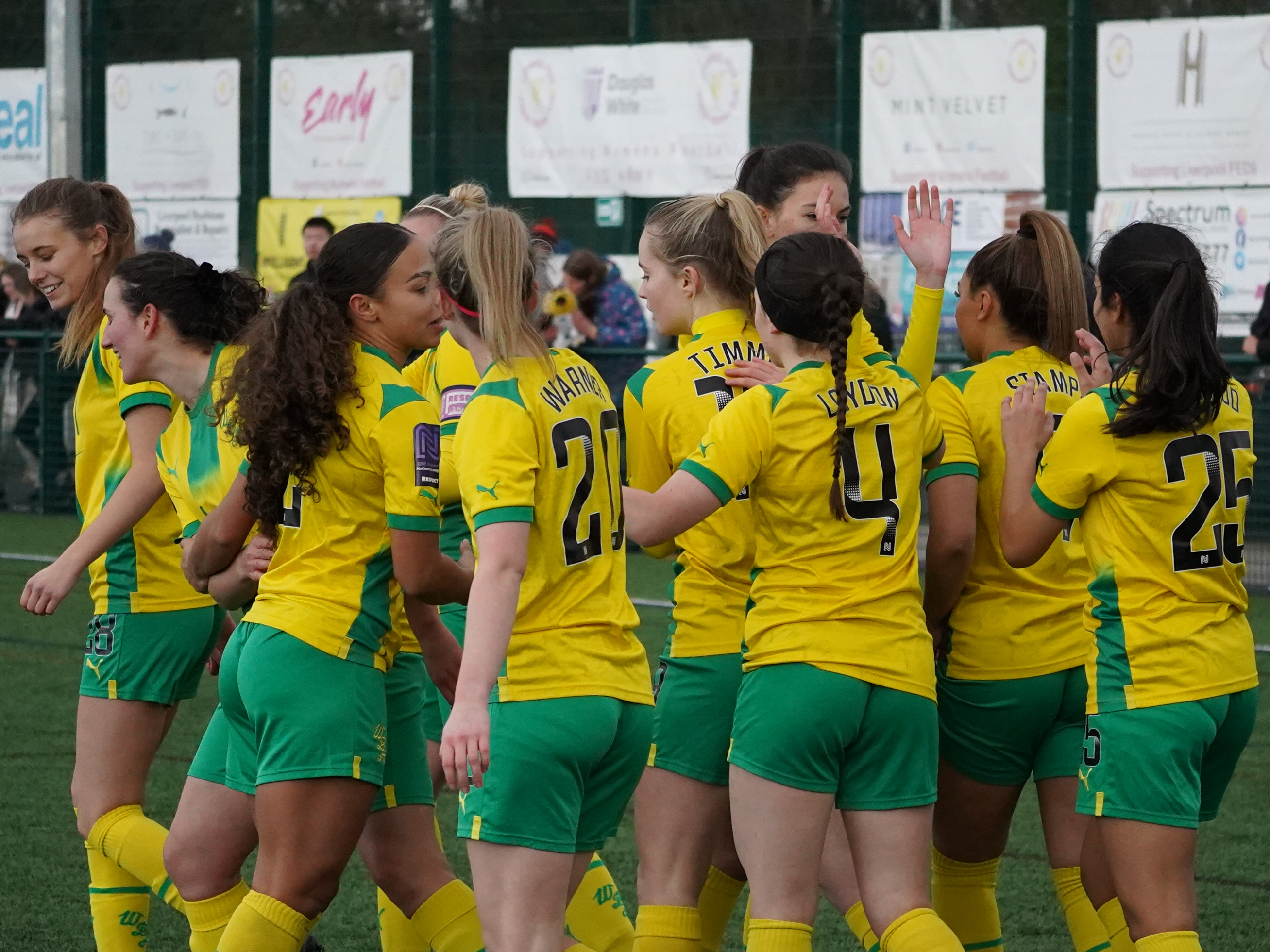 An image of the Albion Women team celebrating a goal