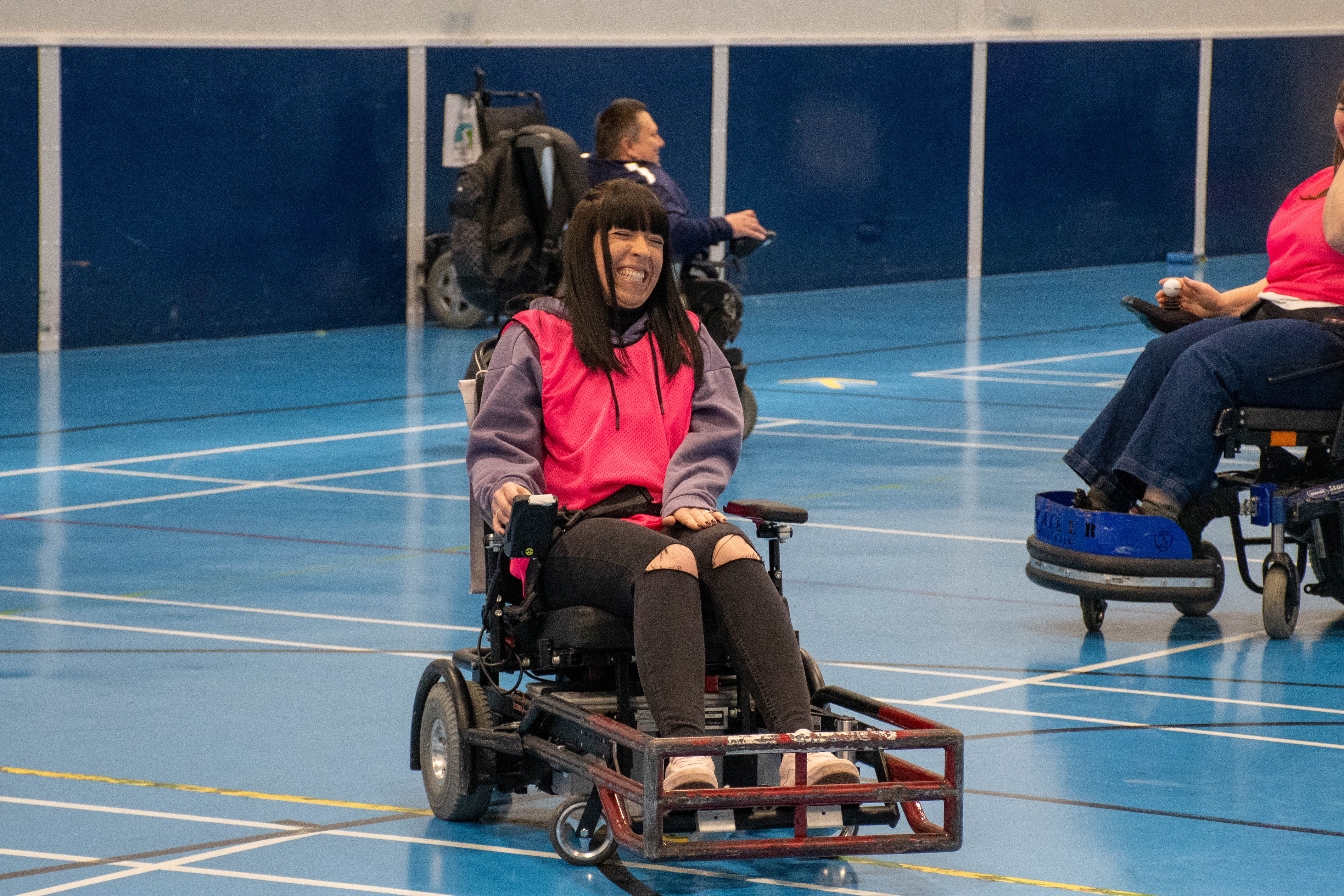 Team Building participant in a Powerchair