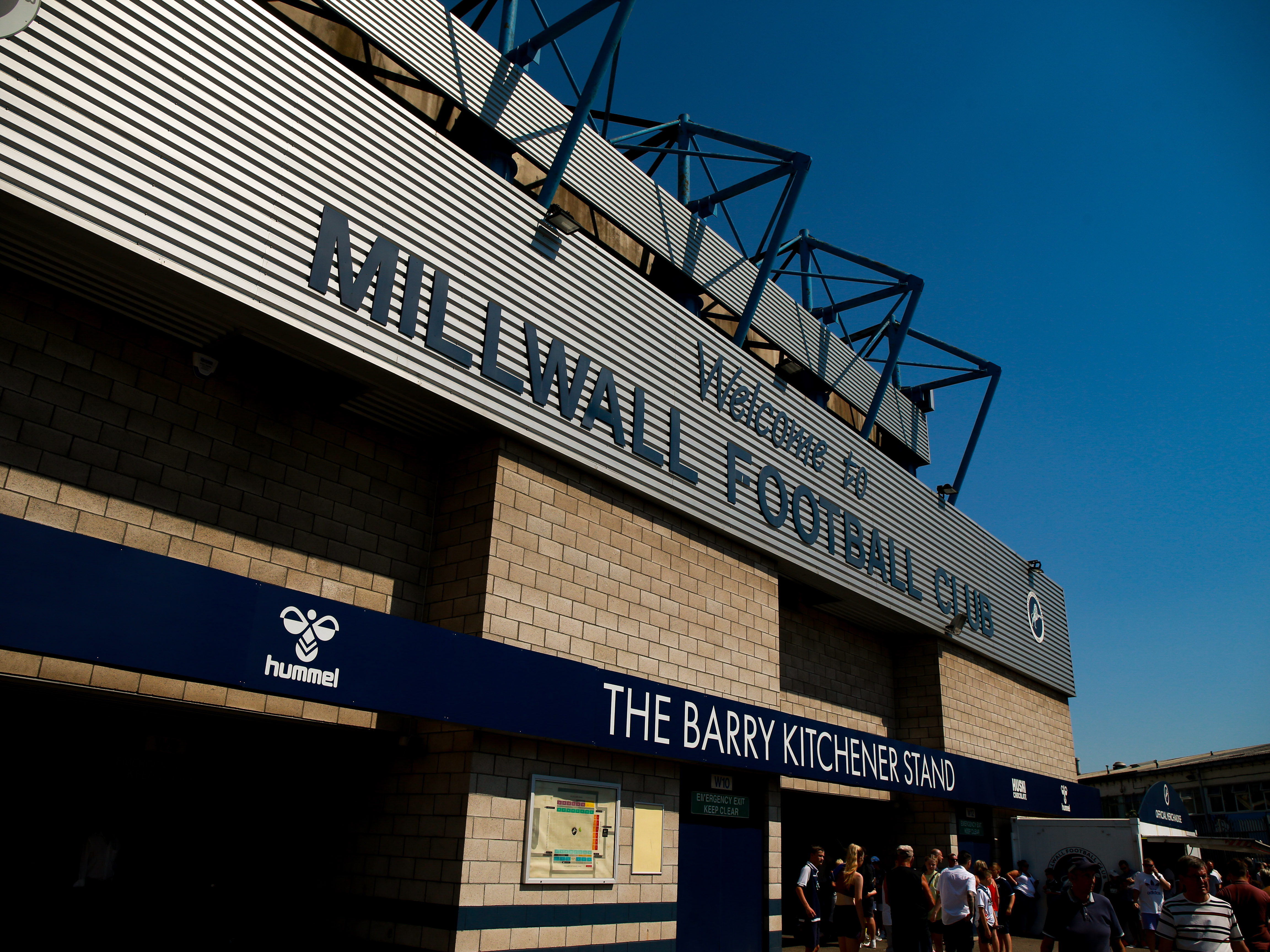 An image of the outside of Millwall's stadium, The Den