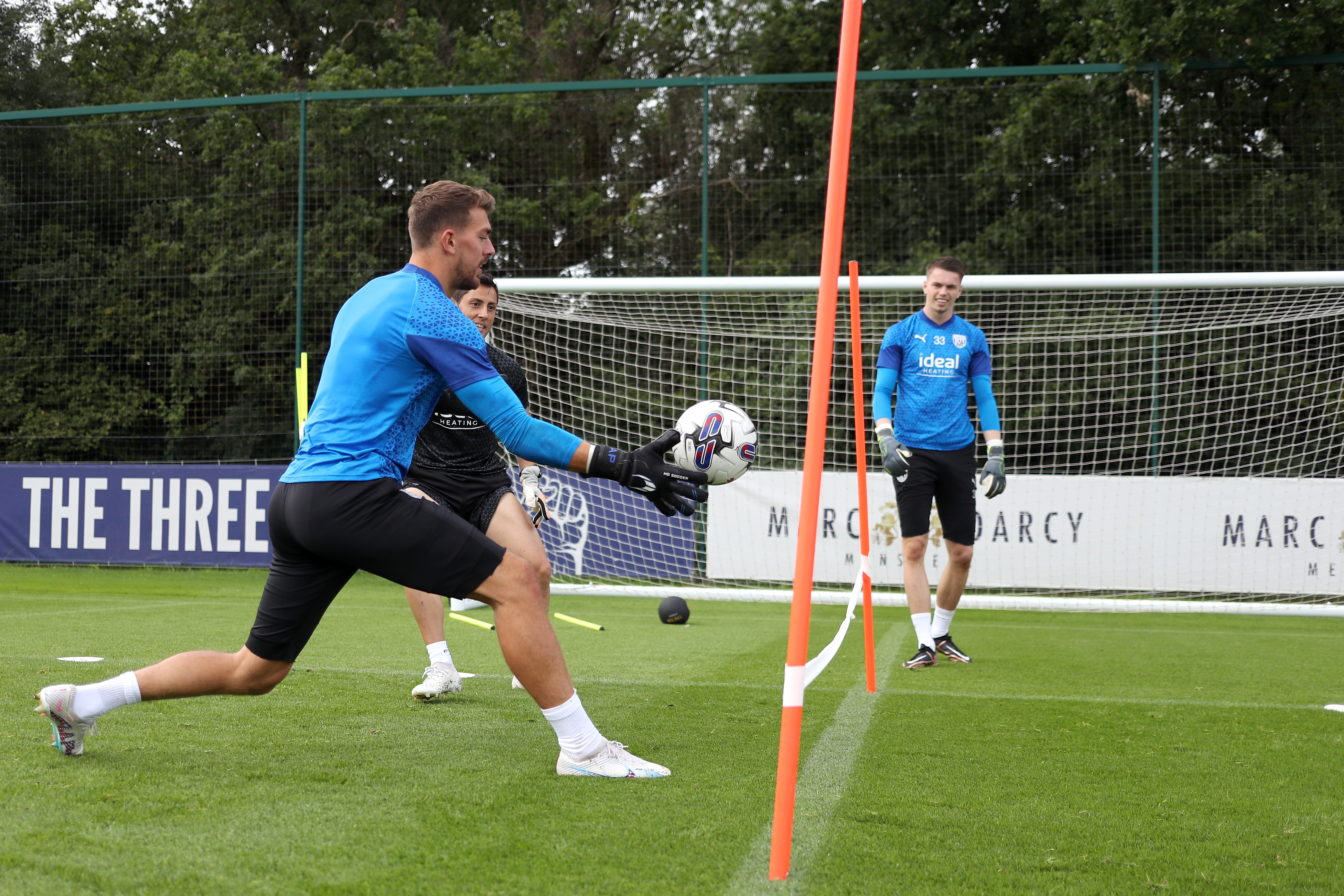 Albion goalkeepers in training ahead of the Blackburn game