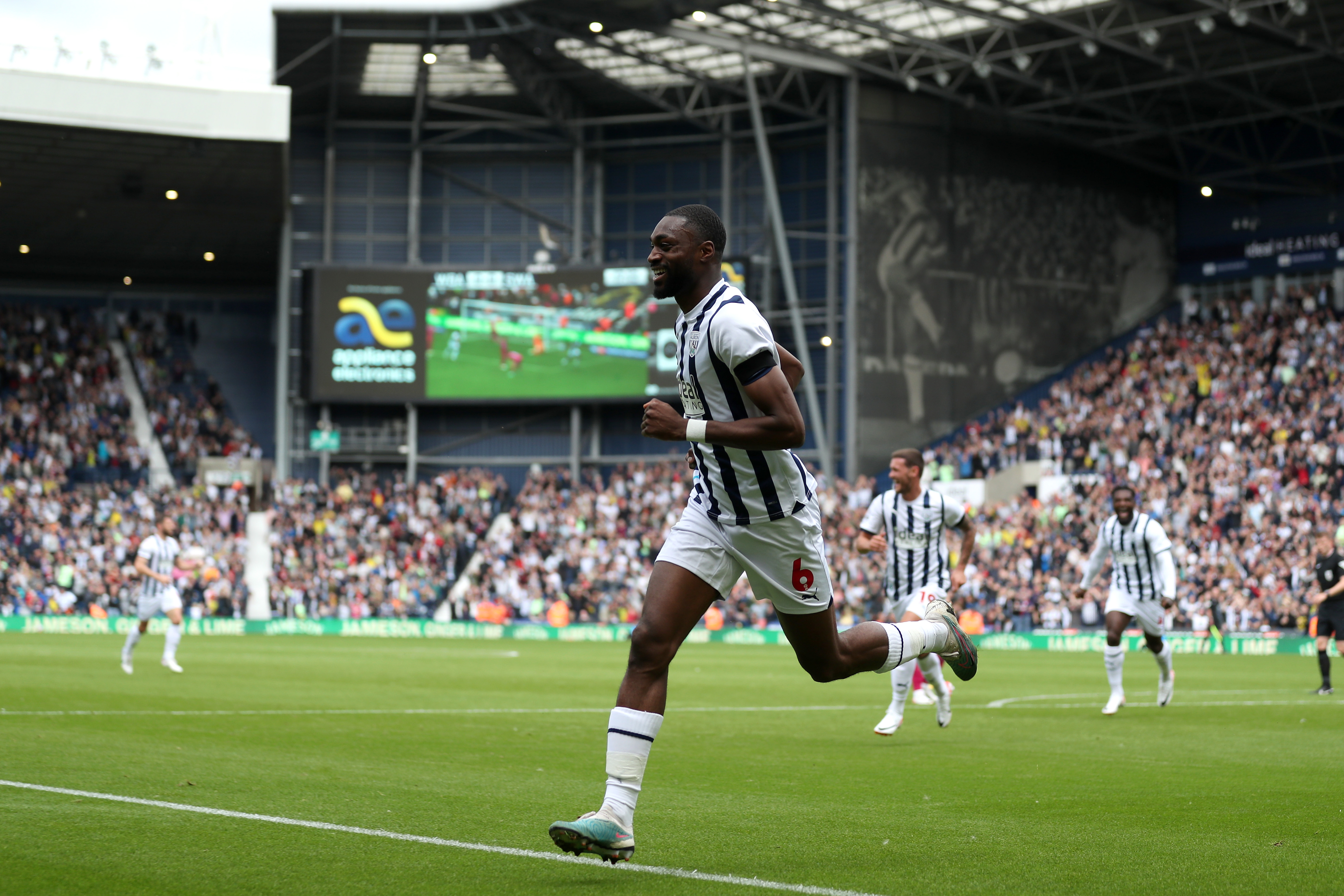Semi Ajayi celebrates scoring against Swansea