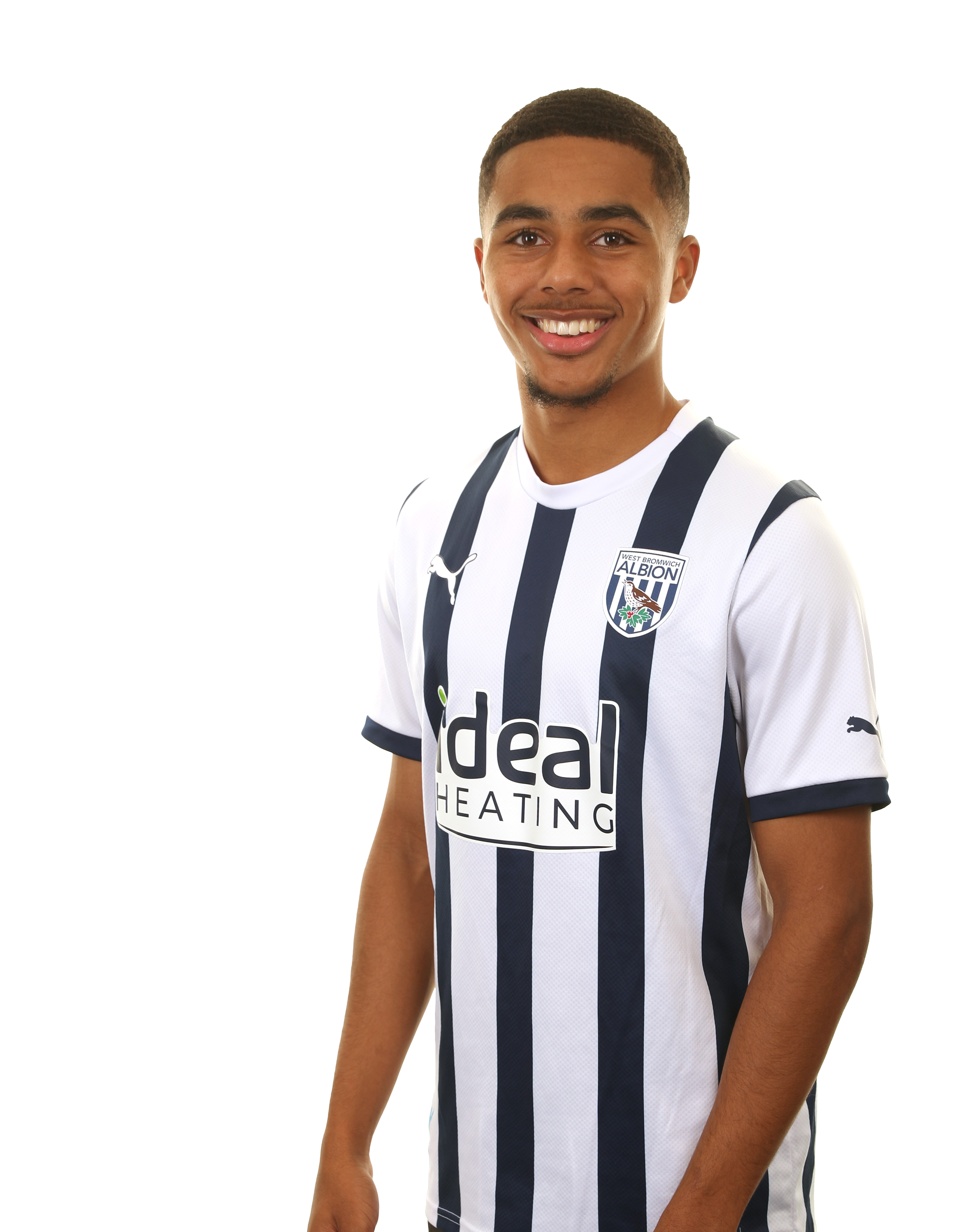 A photo headshot of Albion Under-18s player Deago Nelson ahead of the 2023/24 season