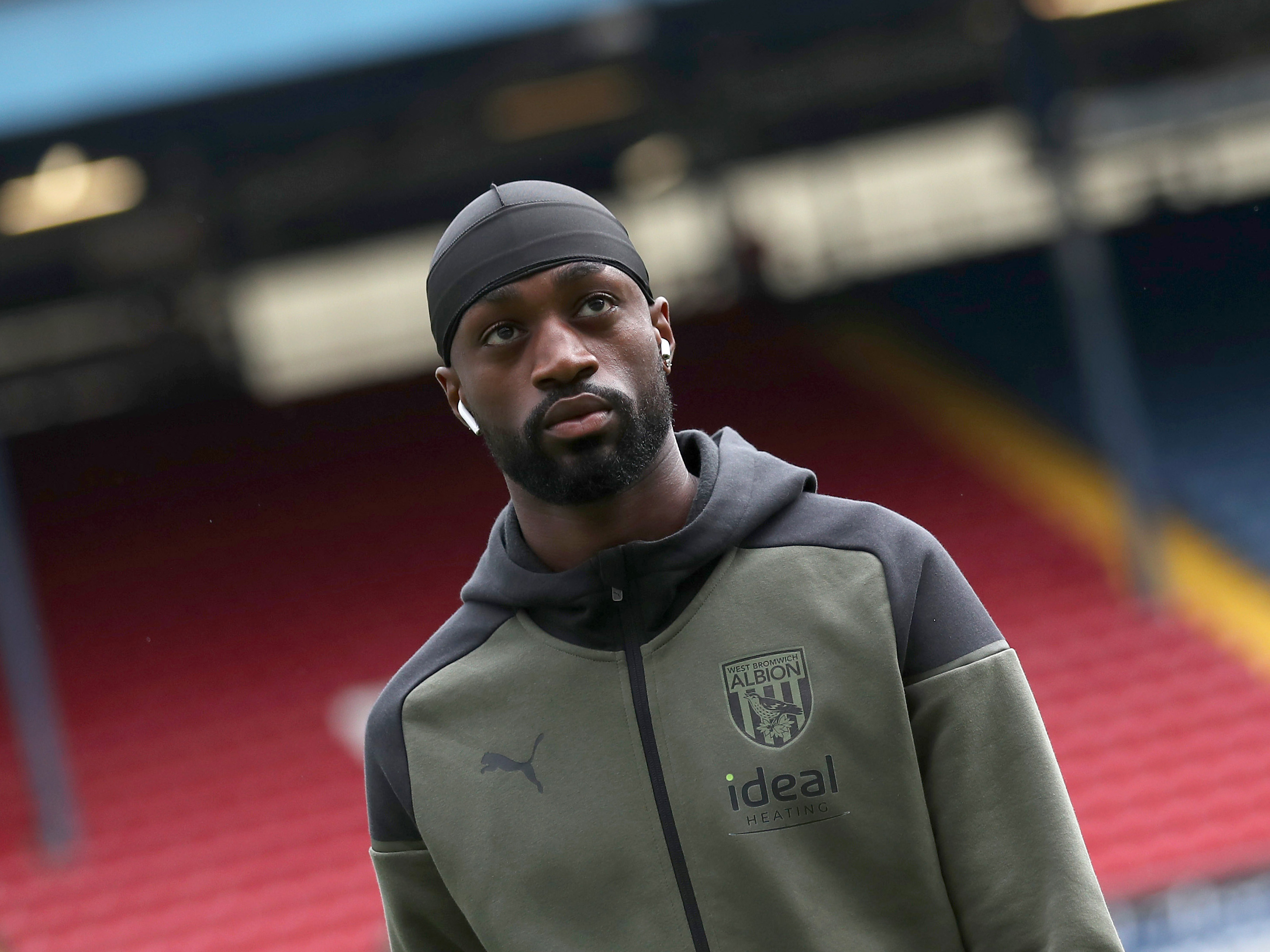 Semi Ajayi in his Albion tracksuit 