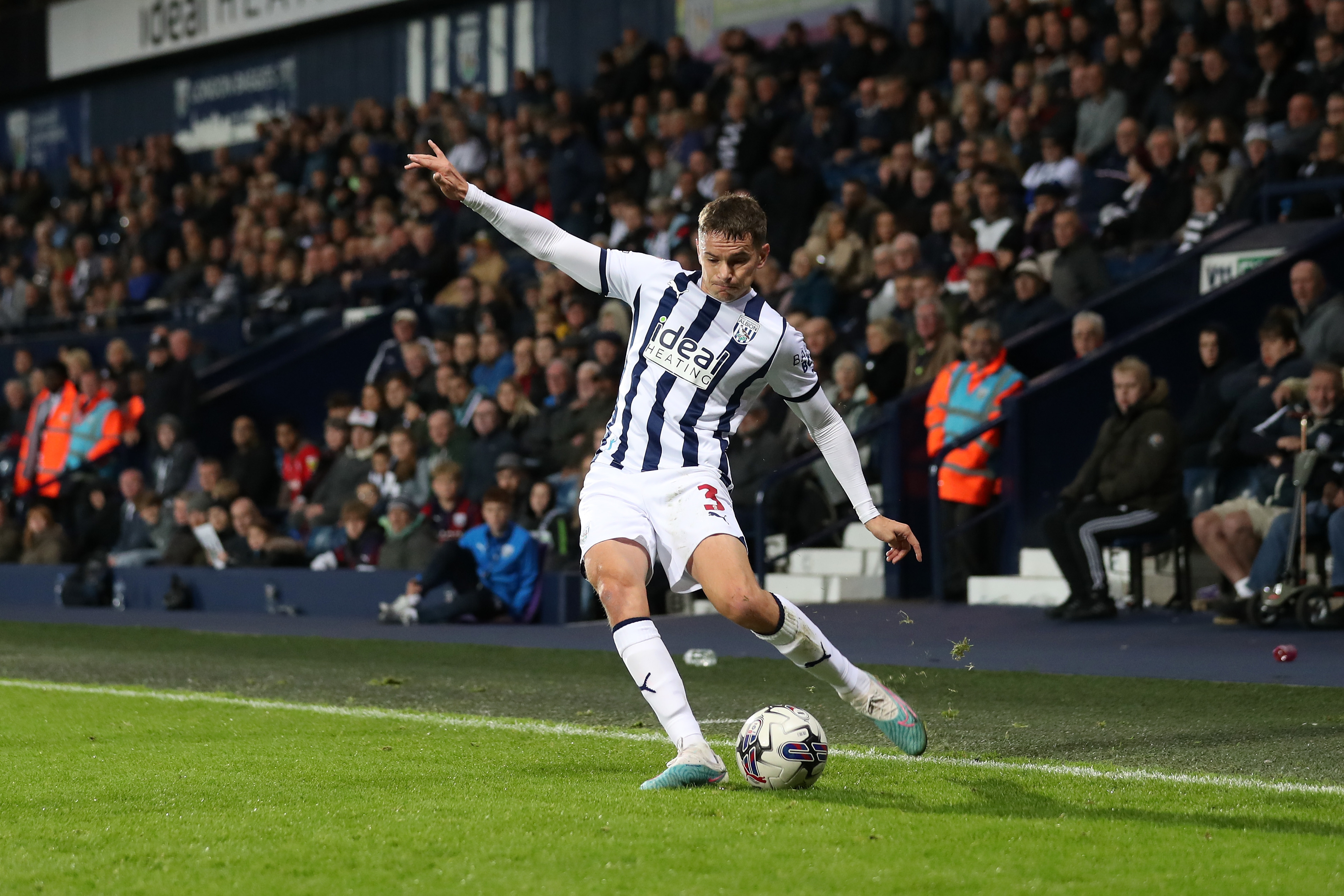 Conor Townsend crosses the ball against Sheffield Wednesday