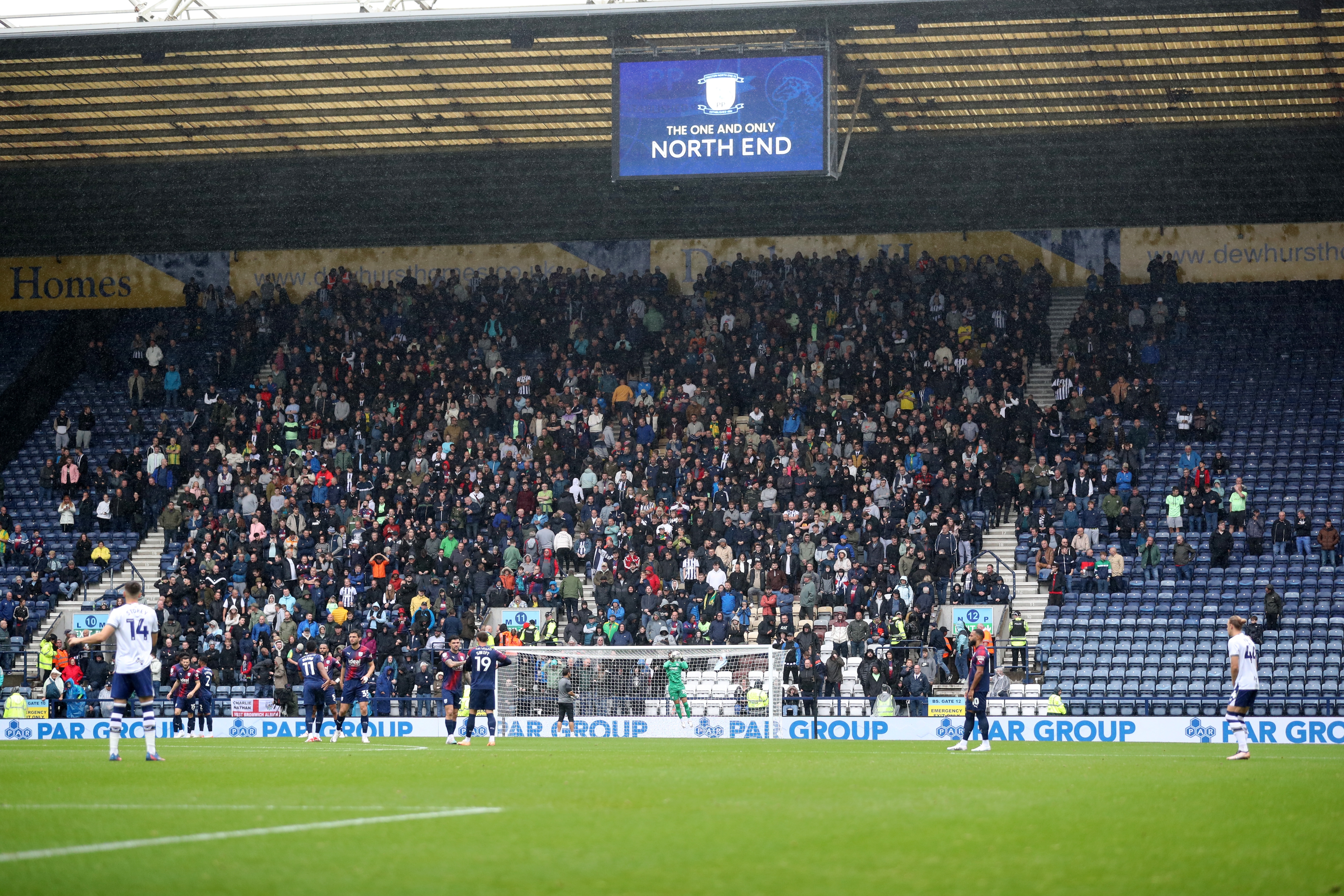 General view of Albion fans at Preston