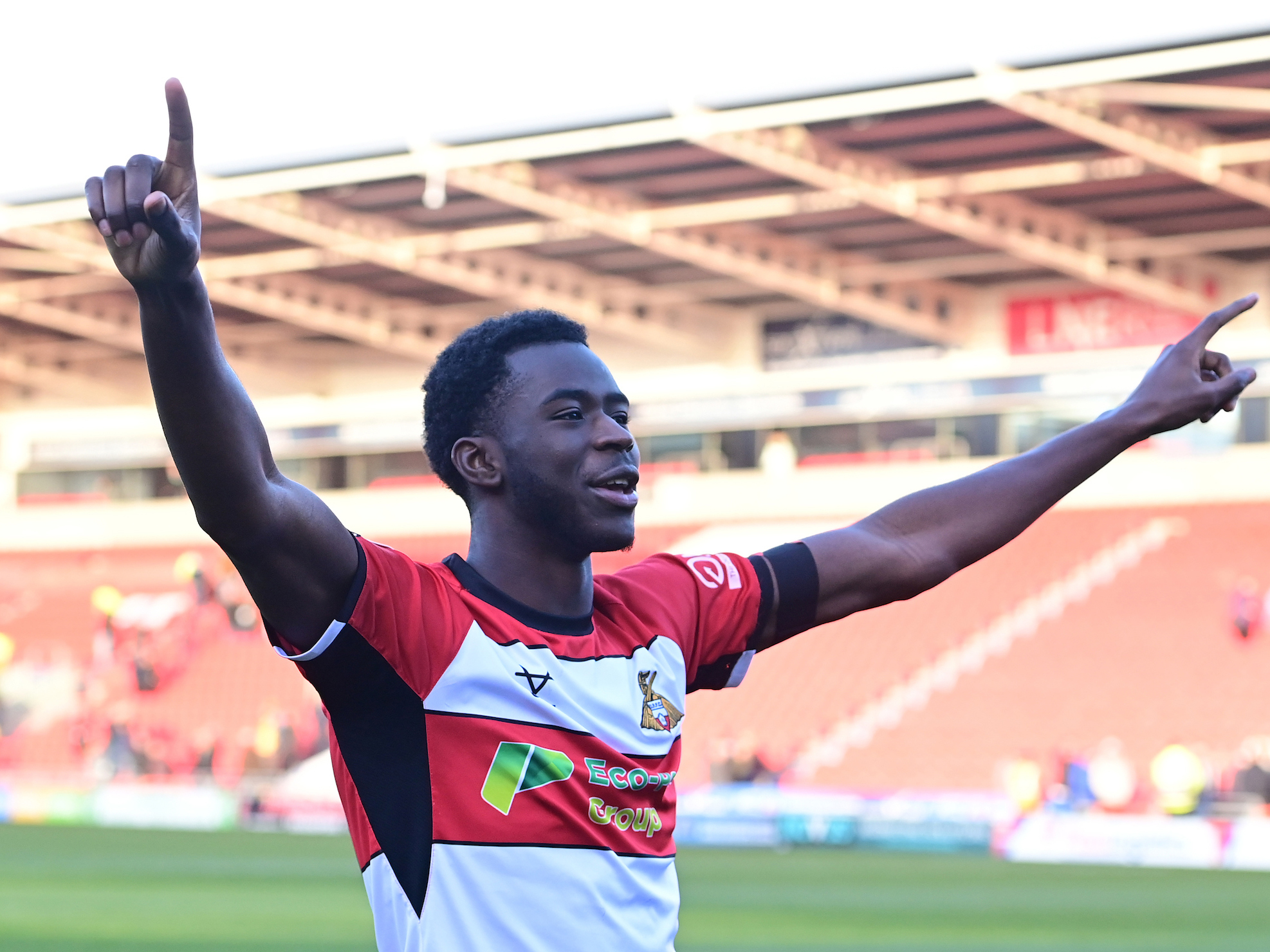 Mo Faal celebrates scoring for Doncaster Rovers against Sutton