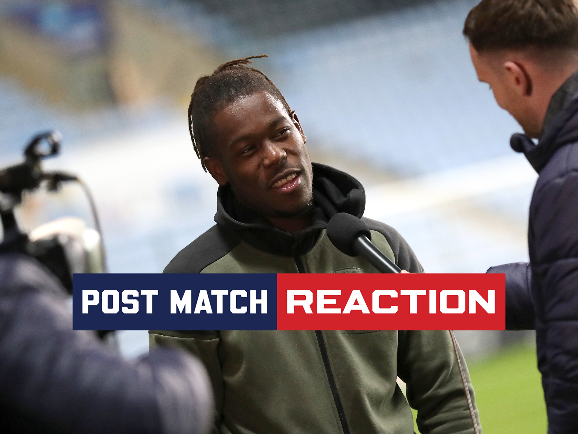 Brandon Thomas-Asante is interviewed after Albion's win at Coventry