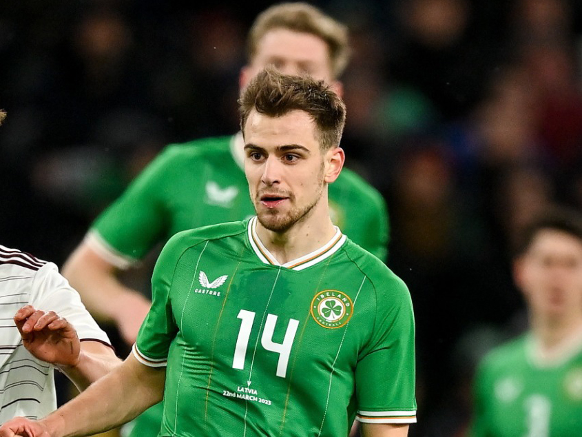 Jayson Molumby in action for the Republic of Ireland wearing No.14 shirt