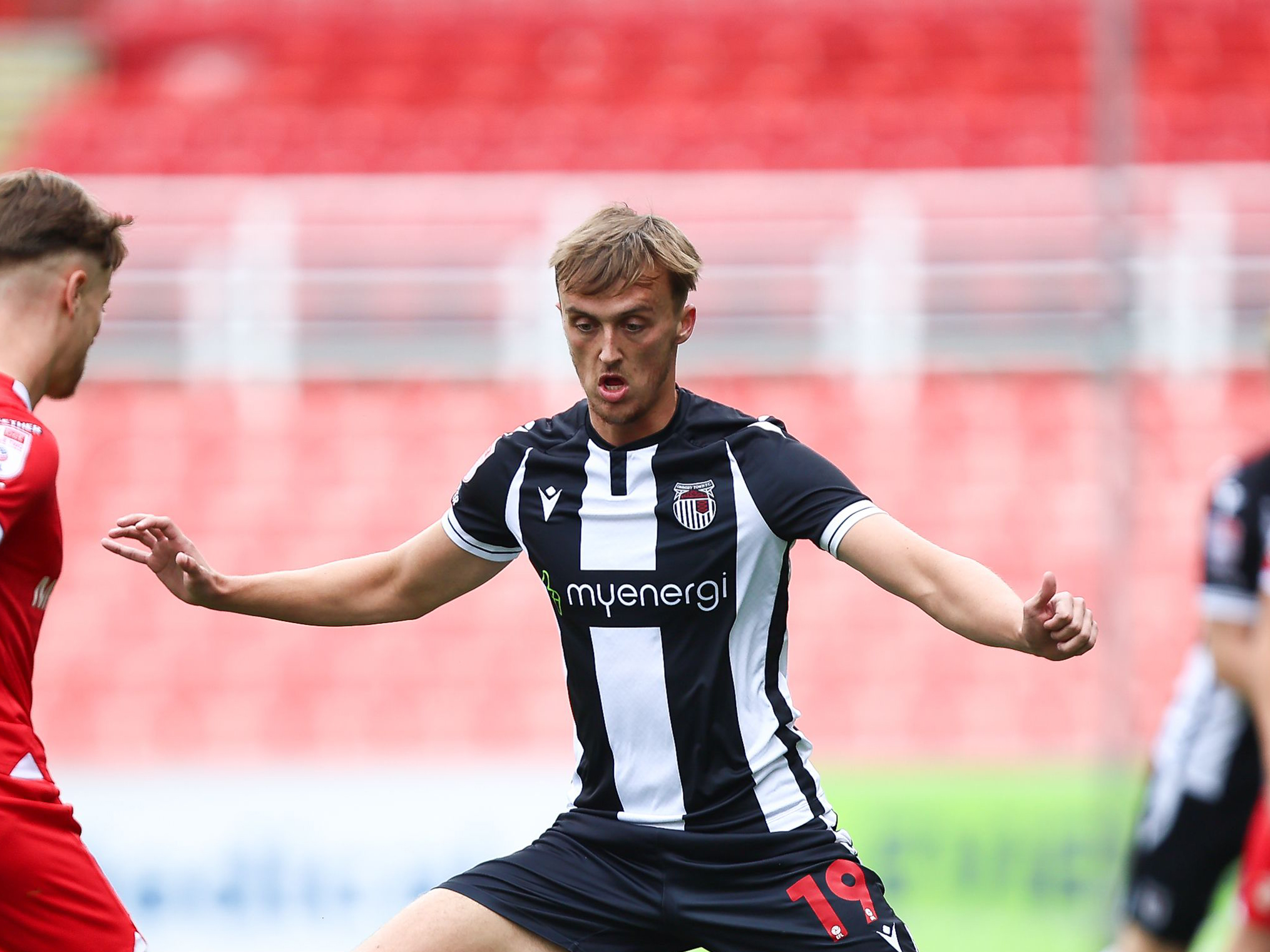 Jamie Andrews in action for Grimsby Town against Swindon