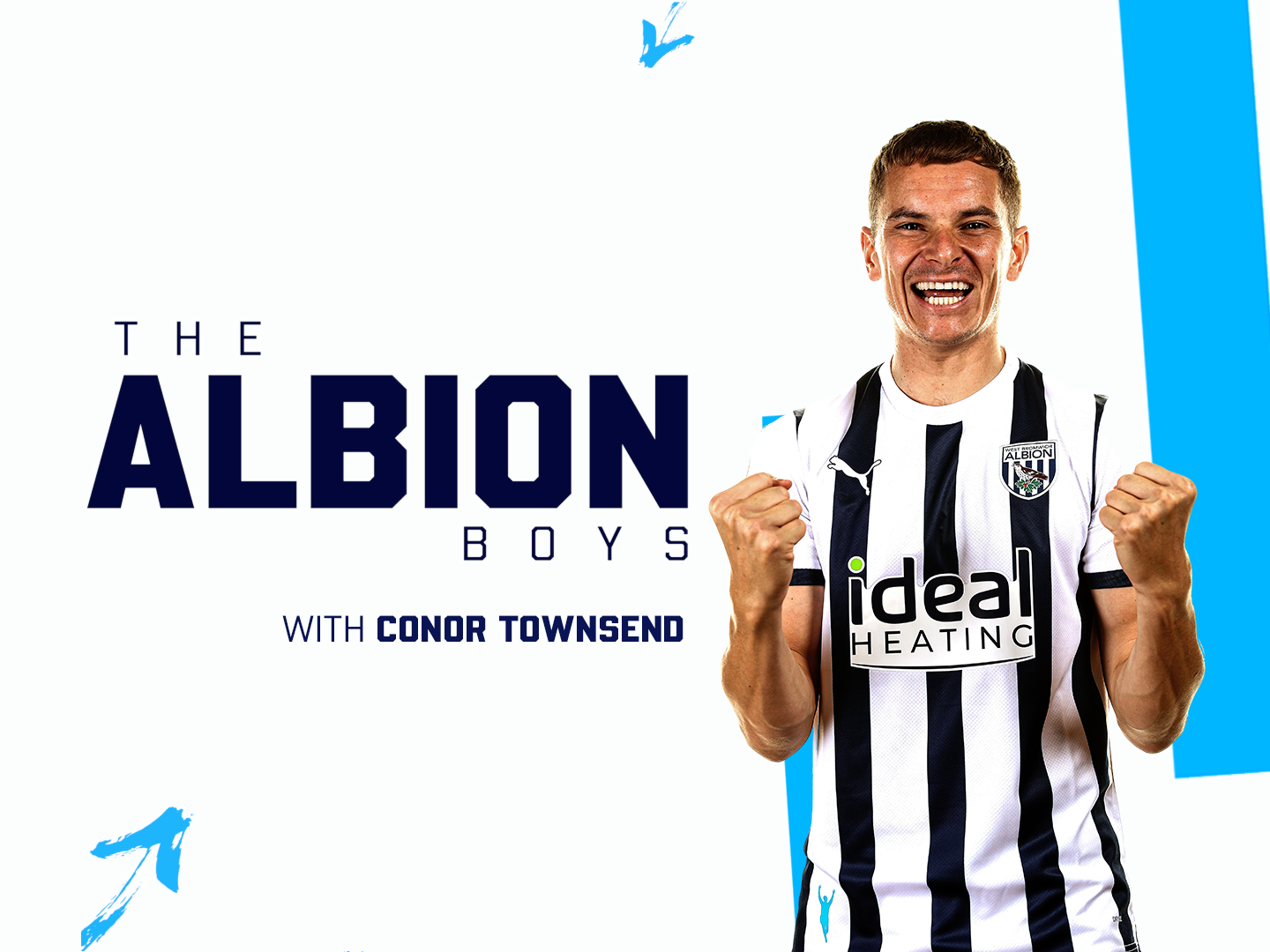 The Albion Boys graphic with an image of Conor Townsend in the home shirt